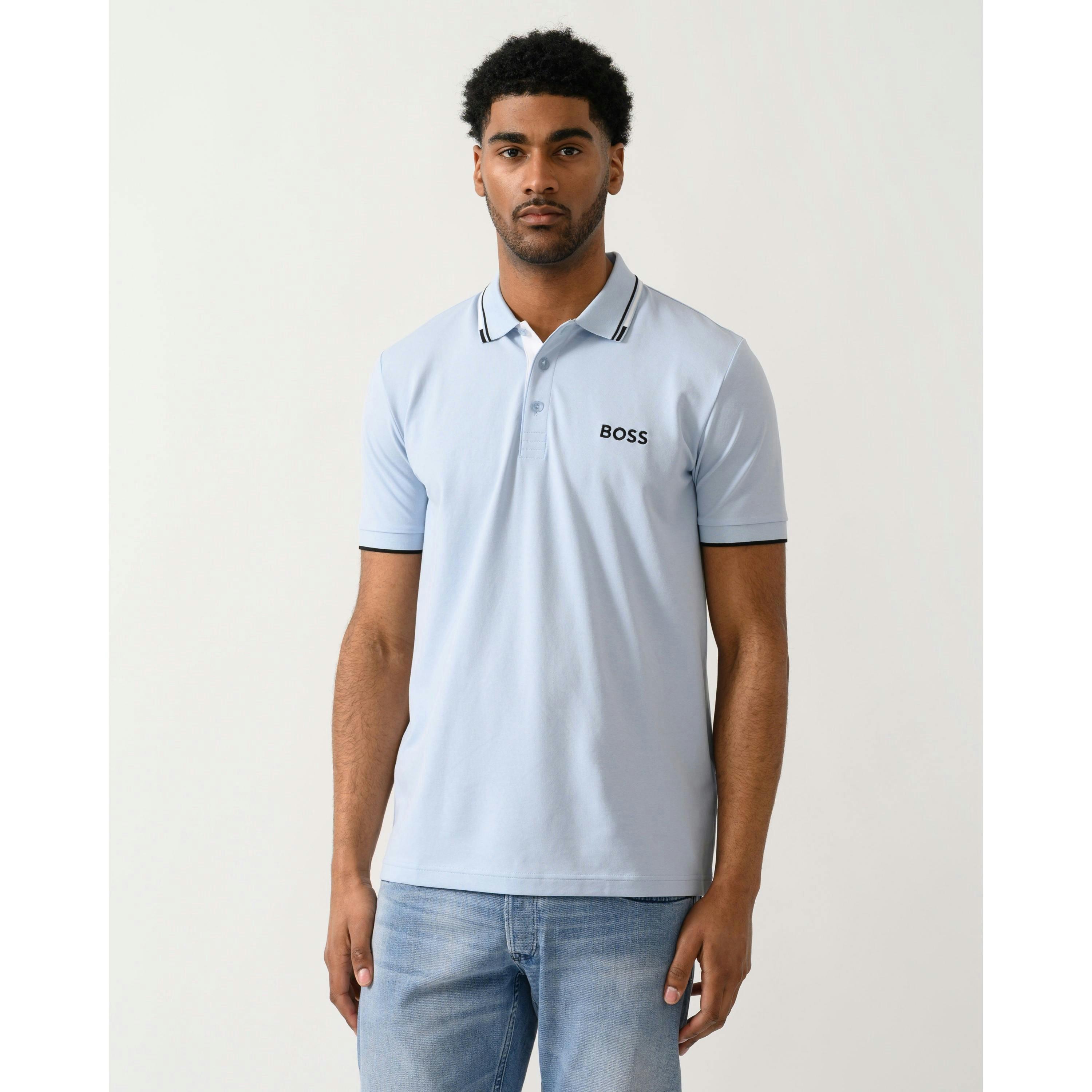 Hugo Boss Contrast Logos Polo Shirt  in Blue , view 1 of 4