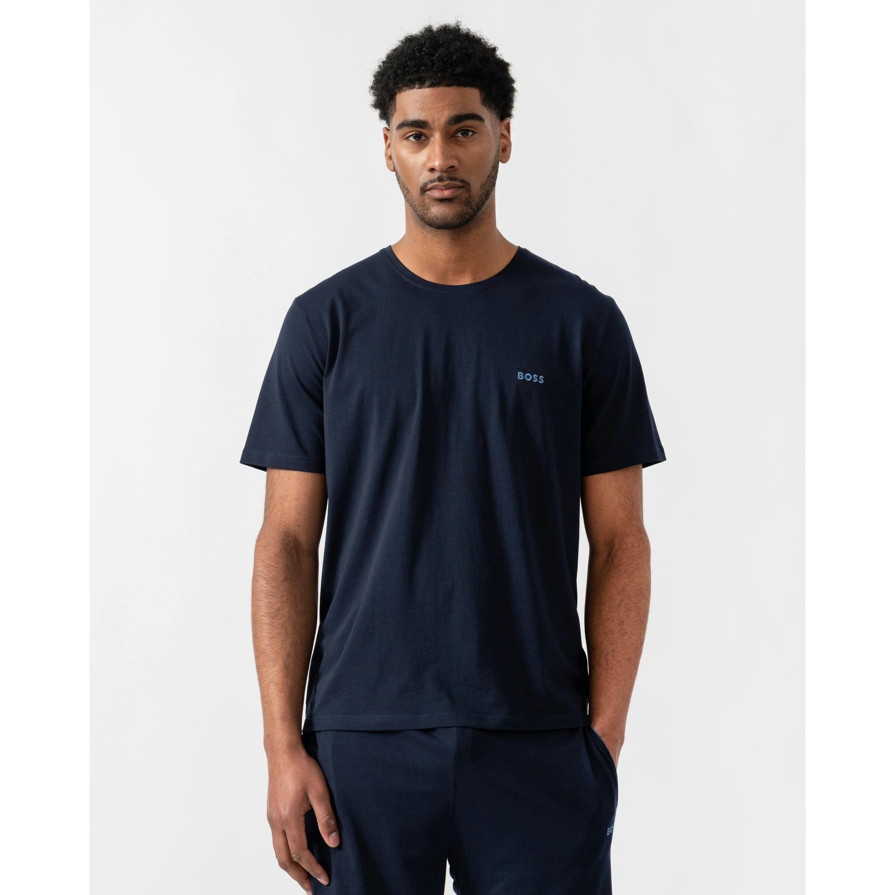 Hugo Boss Embroidered Logo T-Shirt  in Blue , view 1 of 4