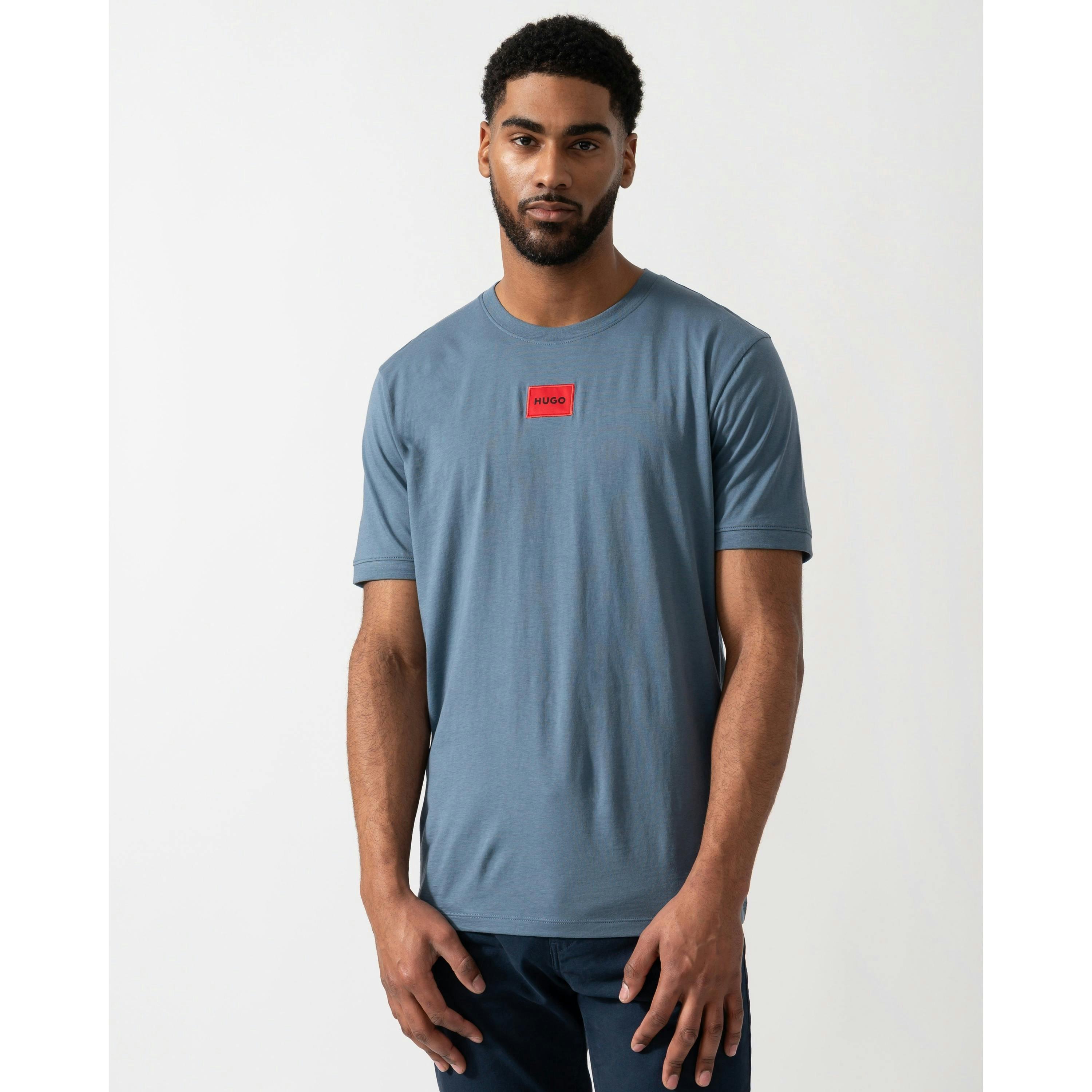 Hugo Boss Label Logo T-Shirt  in Blue , view 1 of 4