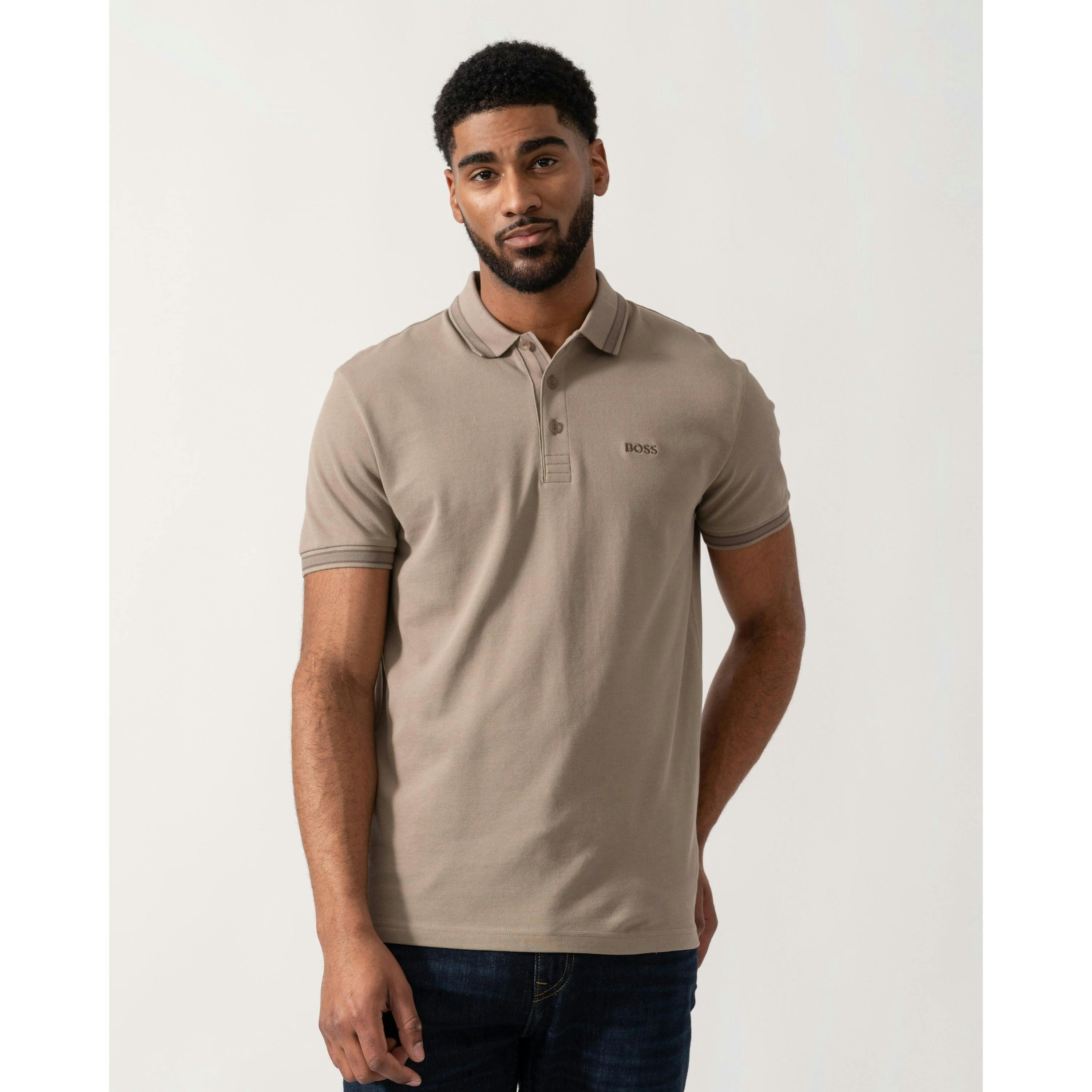 Hugo Boss Contrast Logo Polo Shirt  in Grey , view 1 of 4