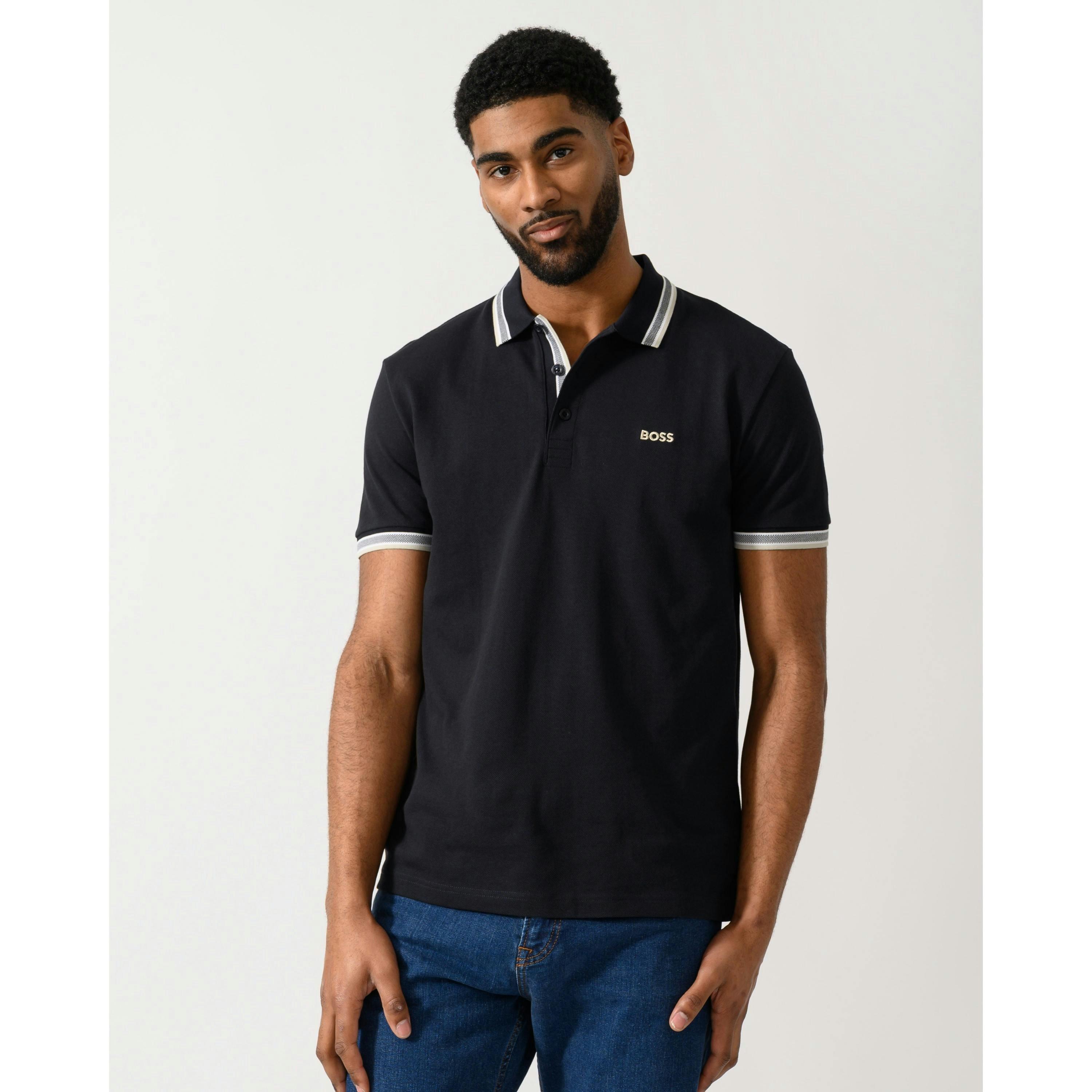 Hugo Boss Contrast Logo Polo Shirt  in Black , view 1 of 4