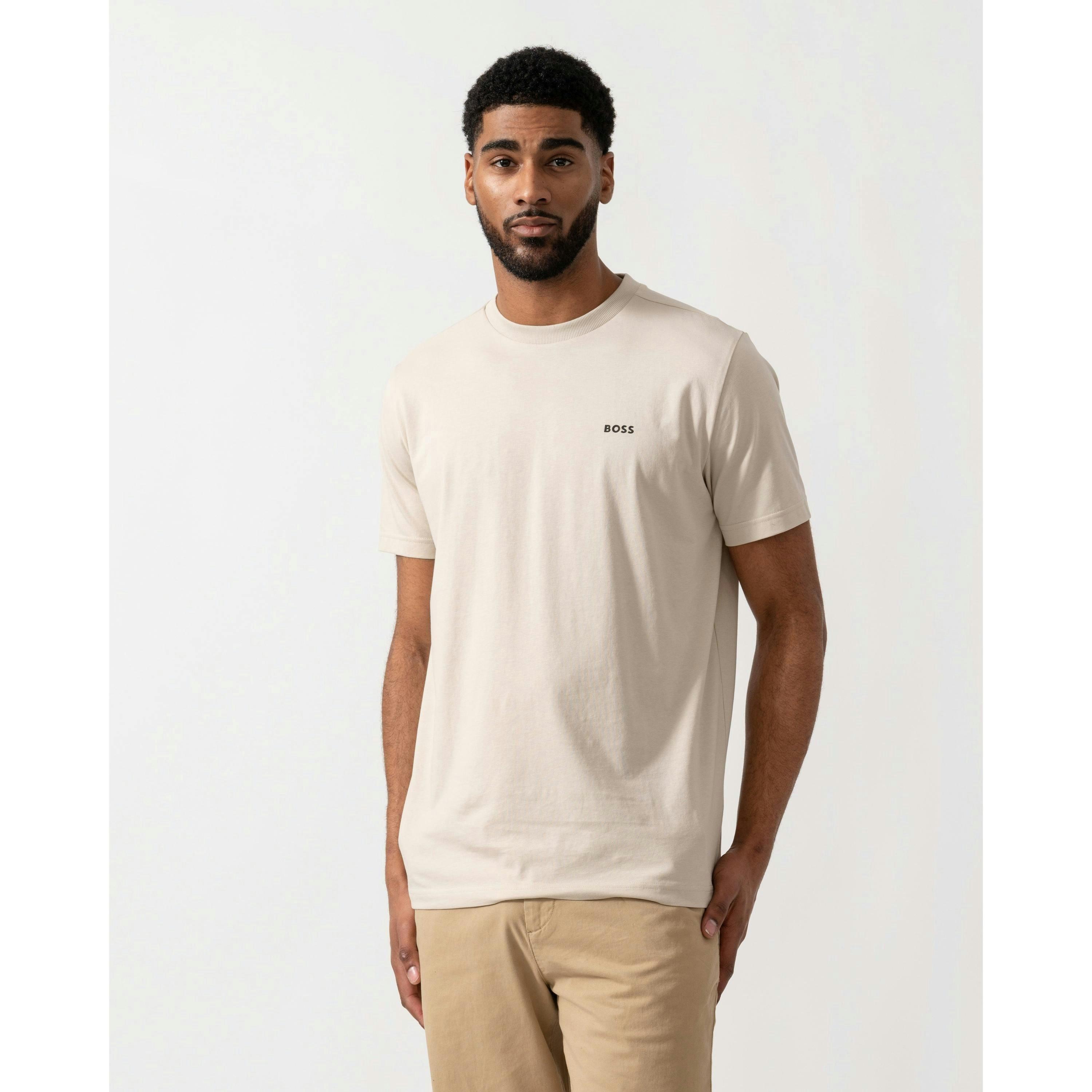 Hugo Boss Contrast Logo T-Shirt  in Beige , view 1 of 4