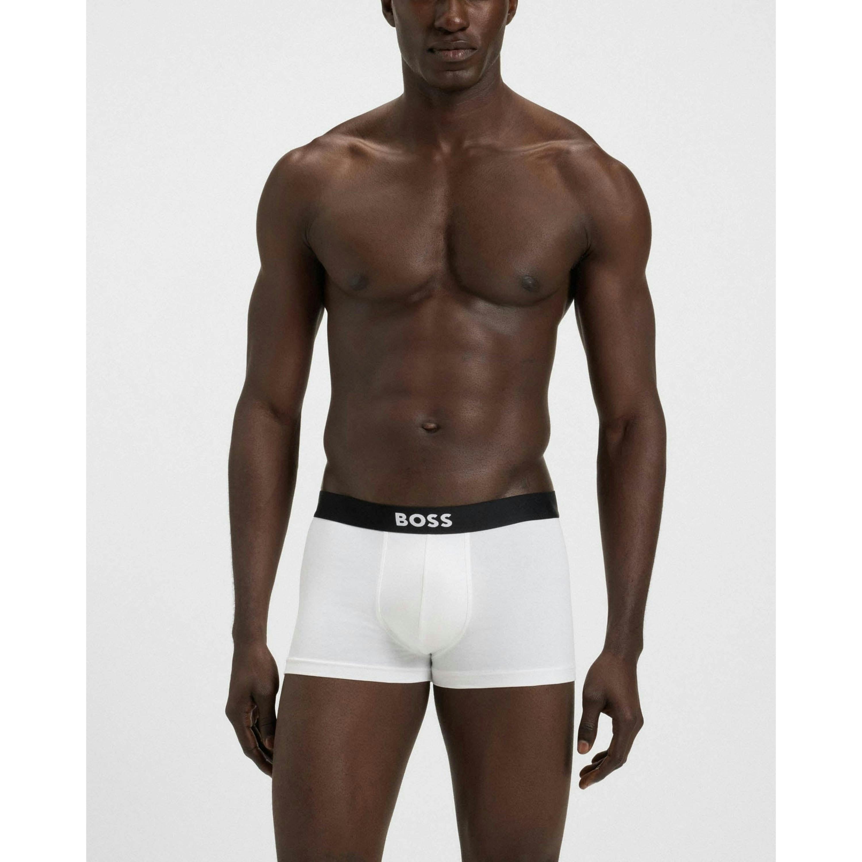 Hugo Boss Logo Waistbands Trunks  in White , view 1 of 5