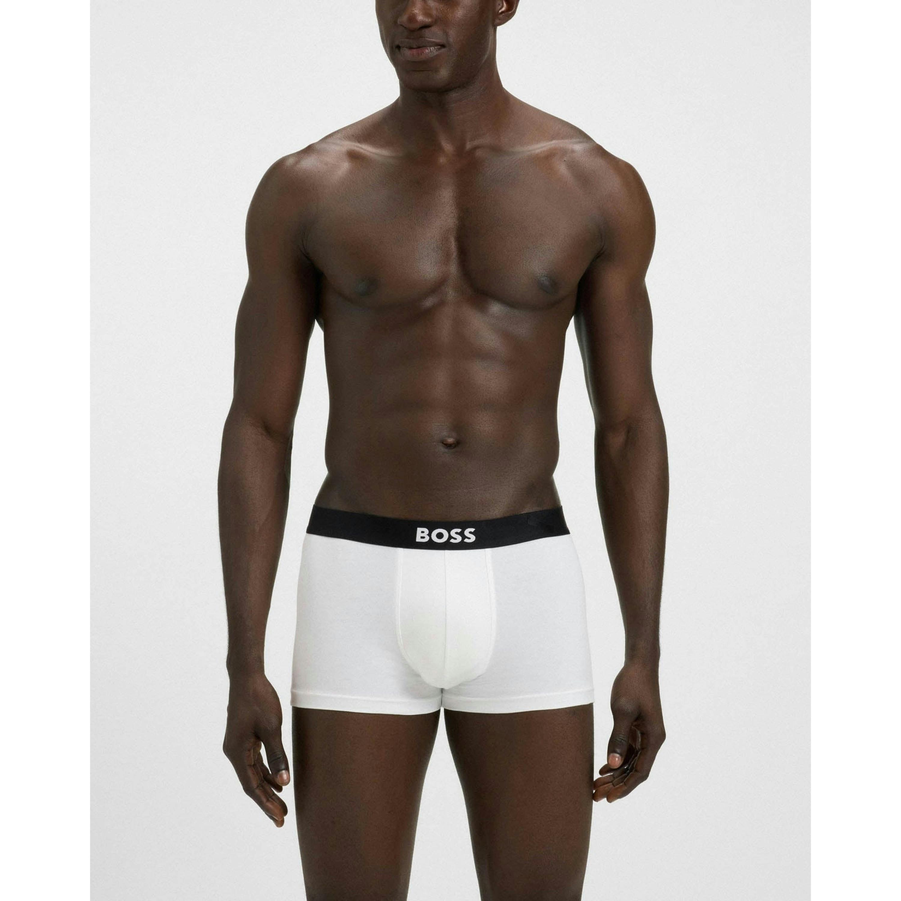 Hugo Boss Logo Waistbands Trunks  in White , view 1 of 6