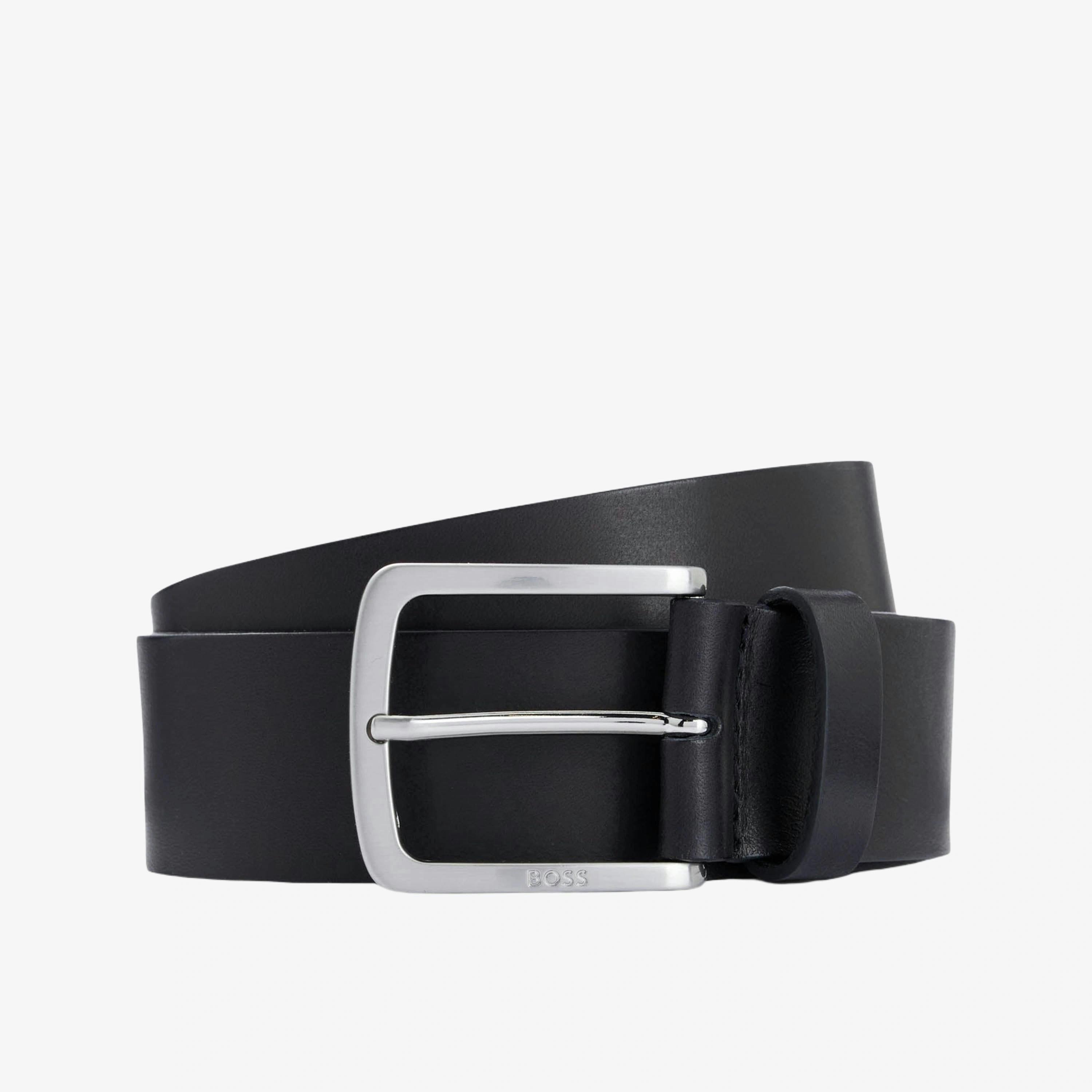 Hugo Boss Logo-Engraved Buckle Belt  in Black , view 1 of 3