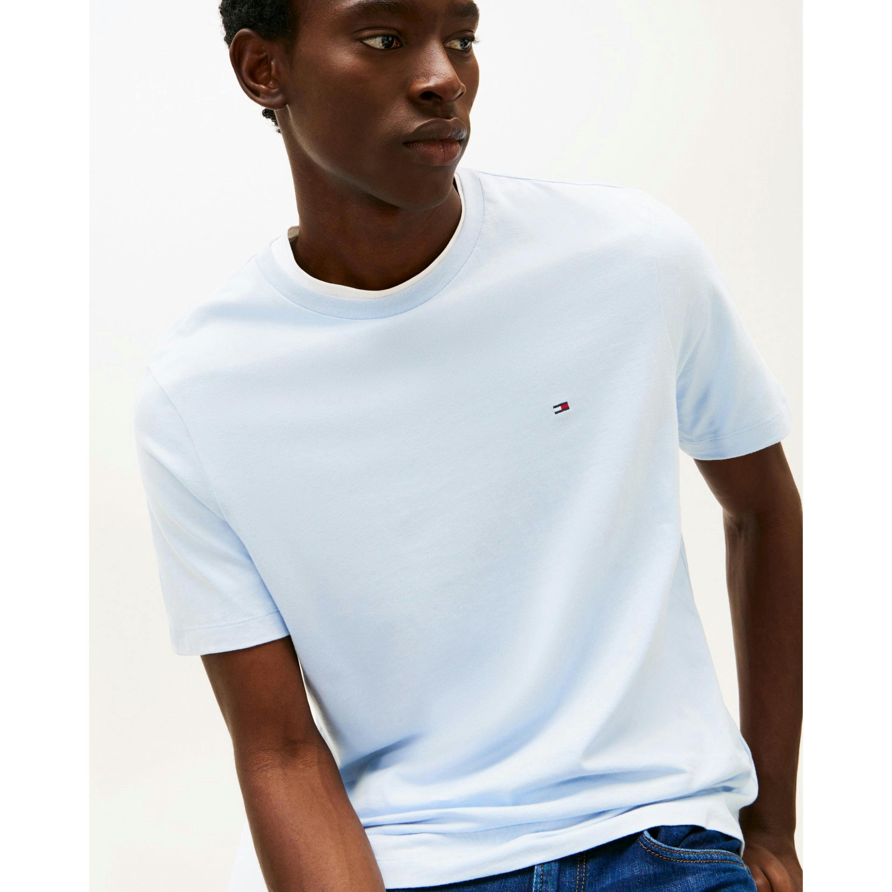 Tommy Hilfiger Solid T-Shirt  in Blue , view 3 of 5