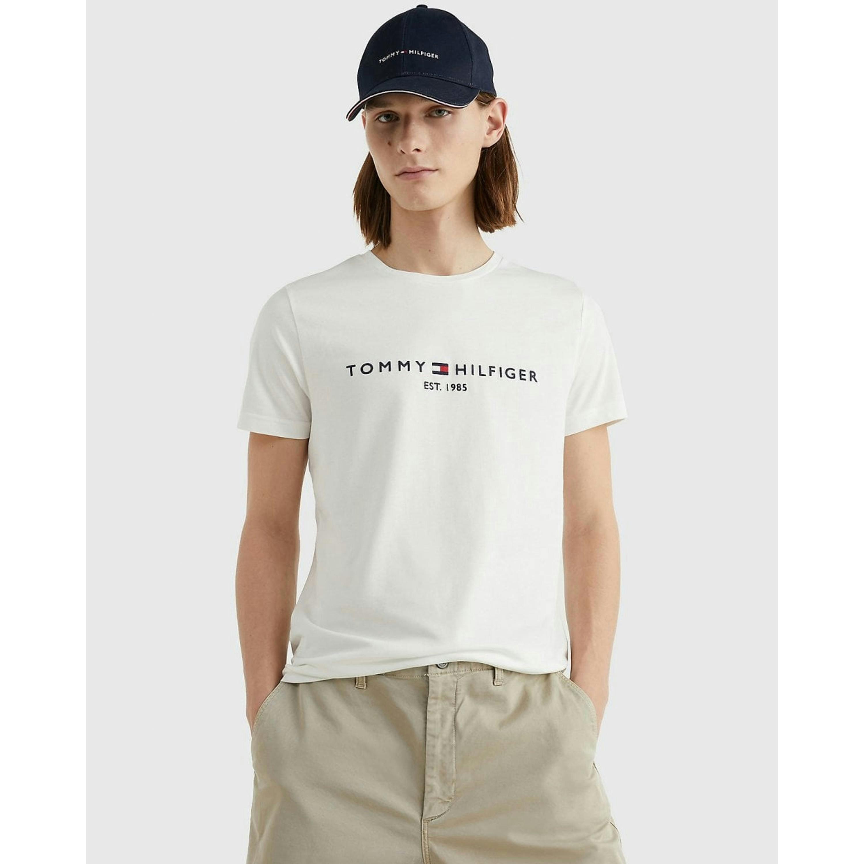 Tommy Hilfiger Logo T-Shirt  in White , view 1 of 5