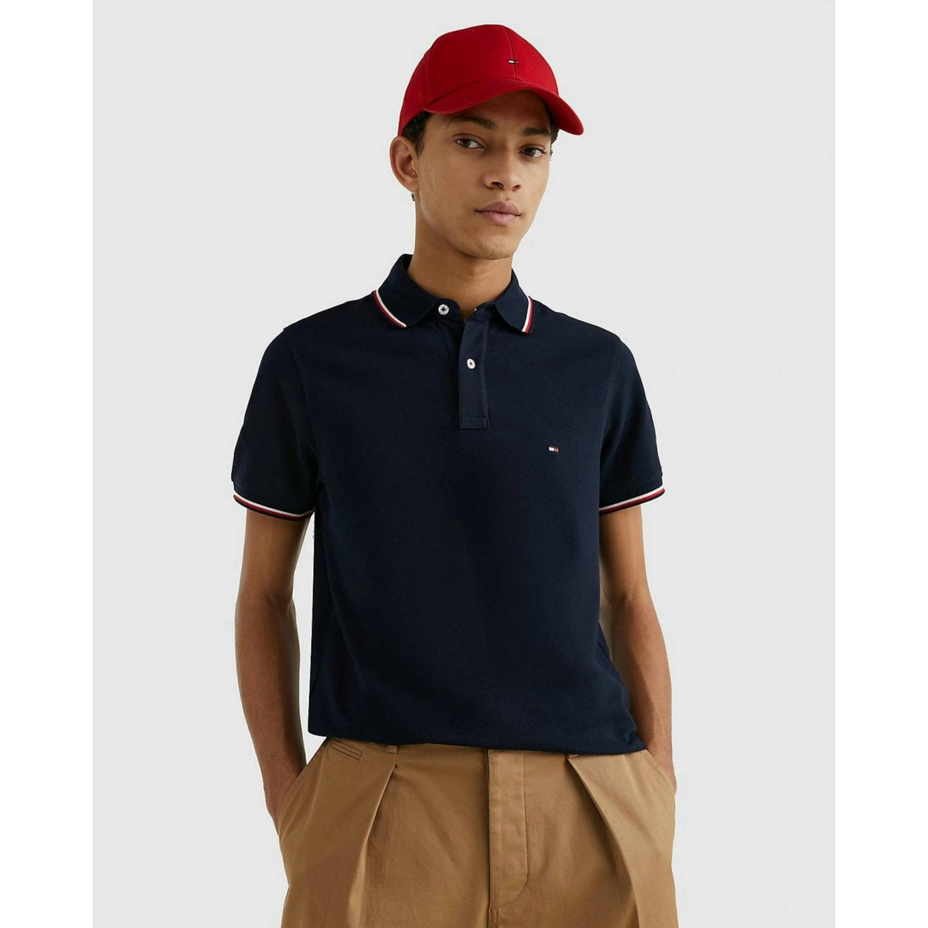 Tommy Hilfiger Tipped Polo Shirt  in Blue , view 1 of 5