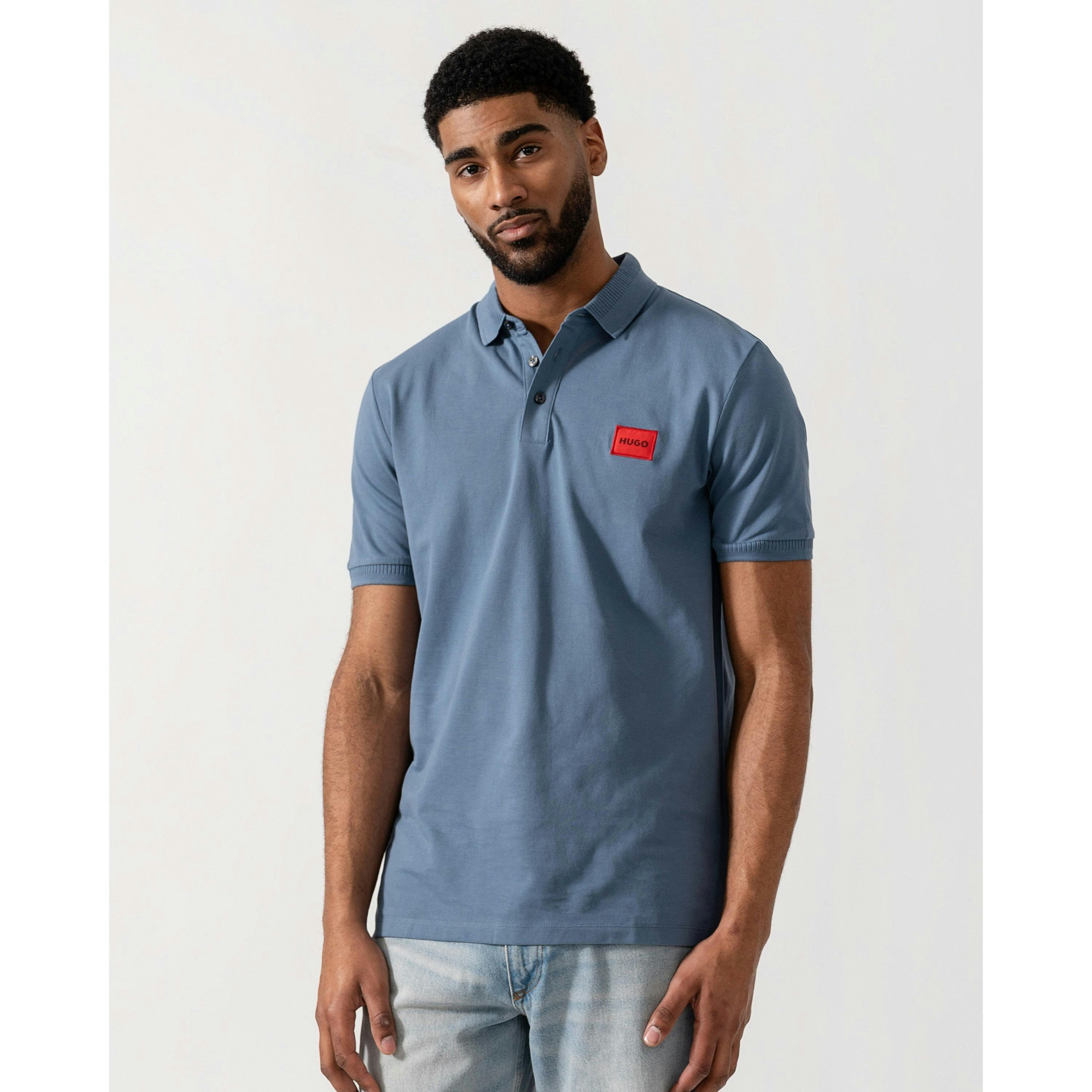 Hugo Boss Logo Label Polo Shirt  in Blue , view 1 of 4