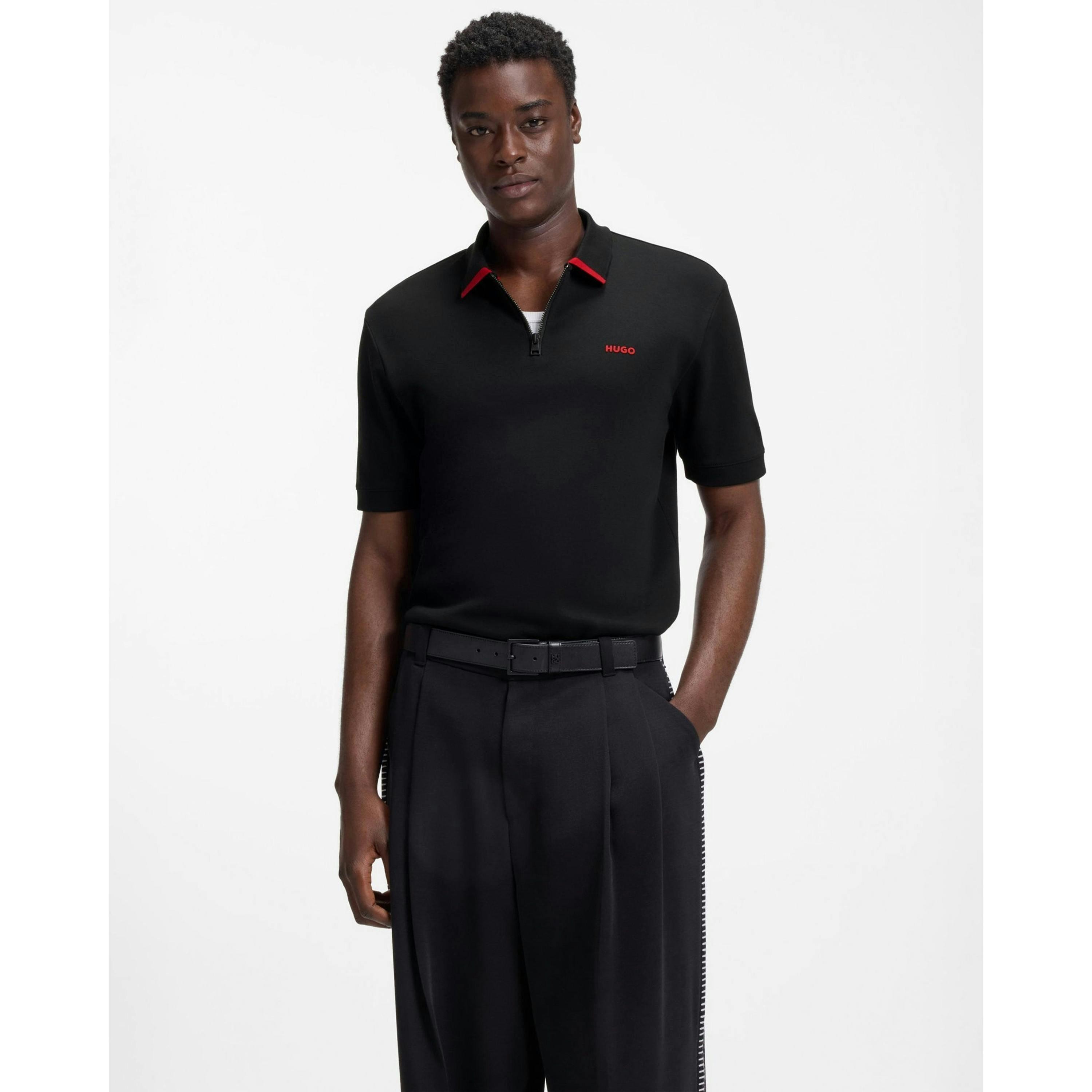 Hugo Boss Contrast Logo Polo Shirt  in Black , view 1 of 4