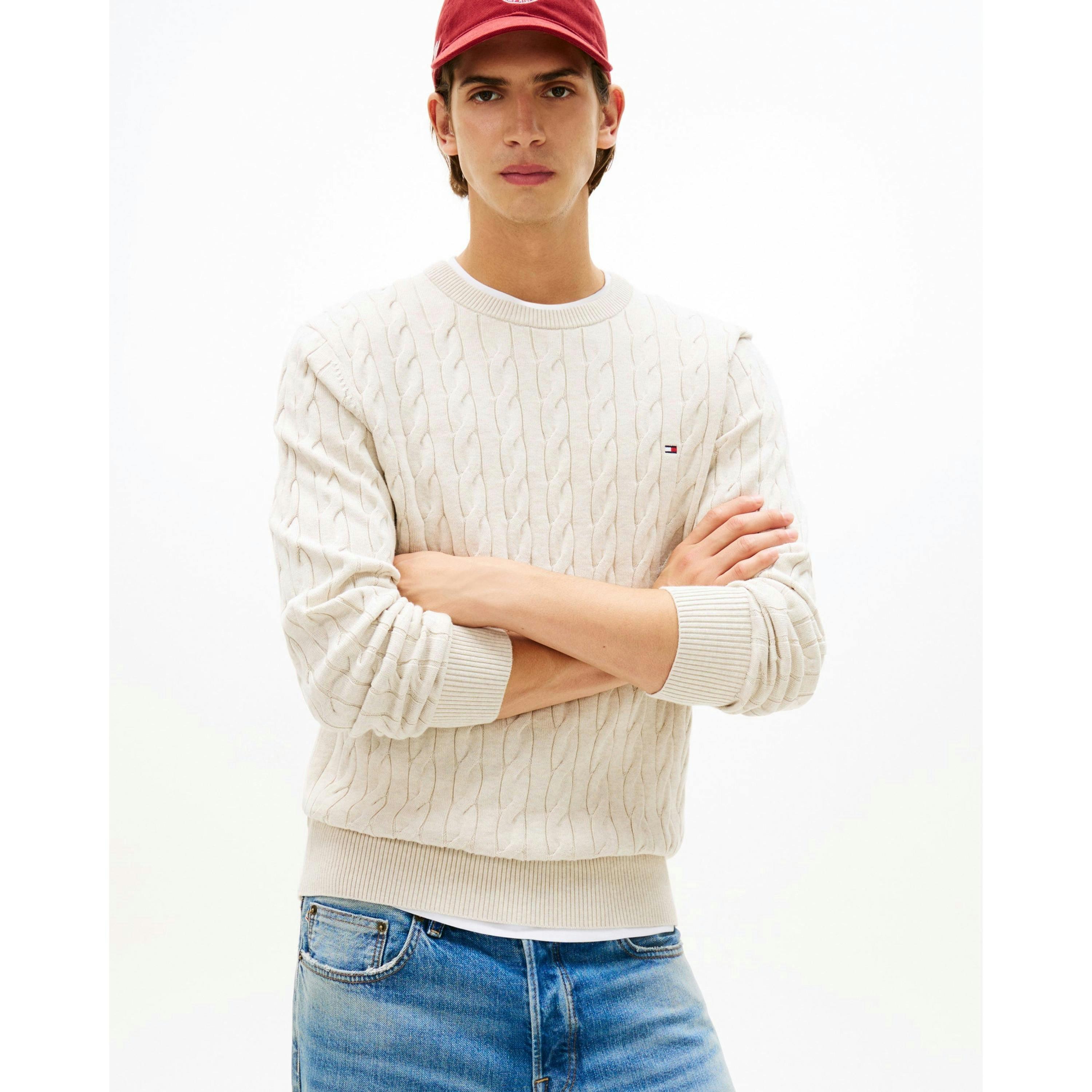 Tommy Hilfiger Cable Jumper  in Ivory , view 3 of 5