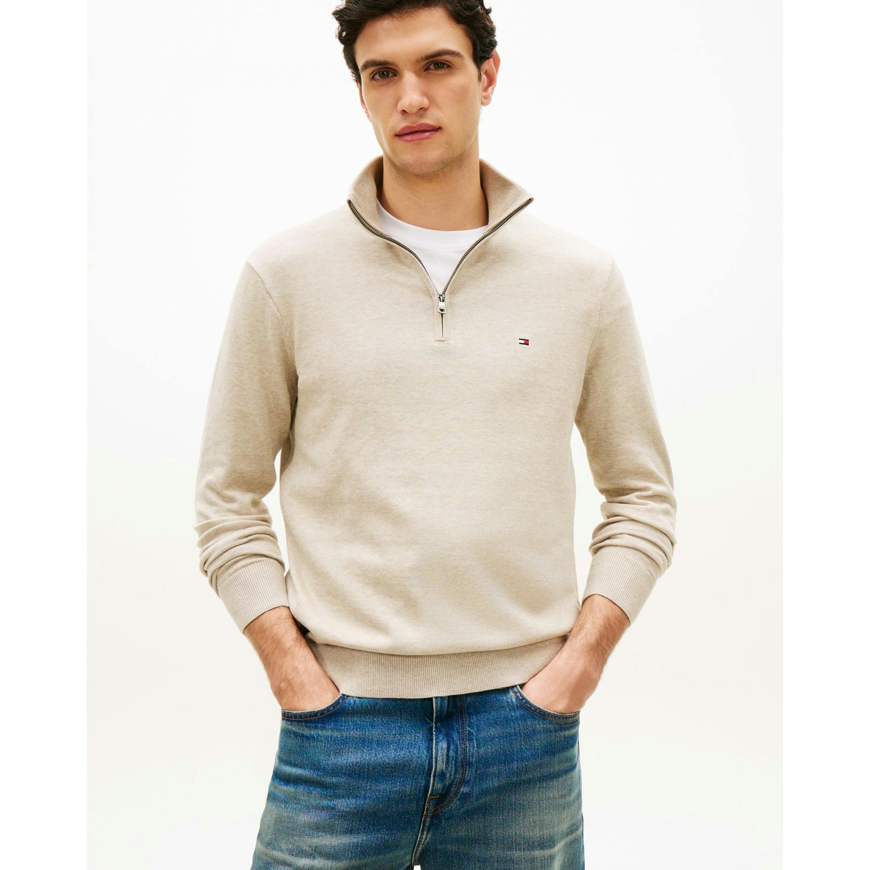 Tommy Hilfiger Mock Neck Sweatshirt  in White , view 1 of 5