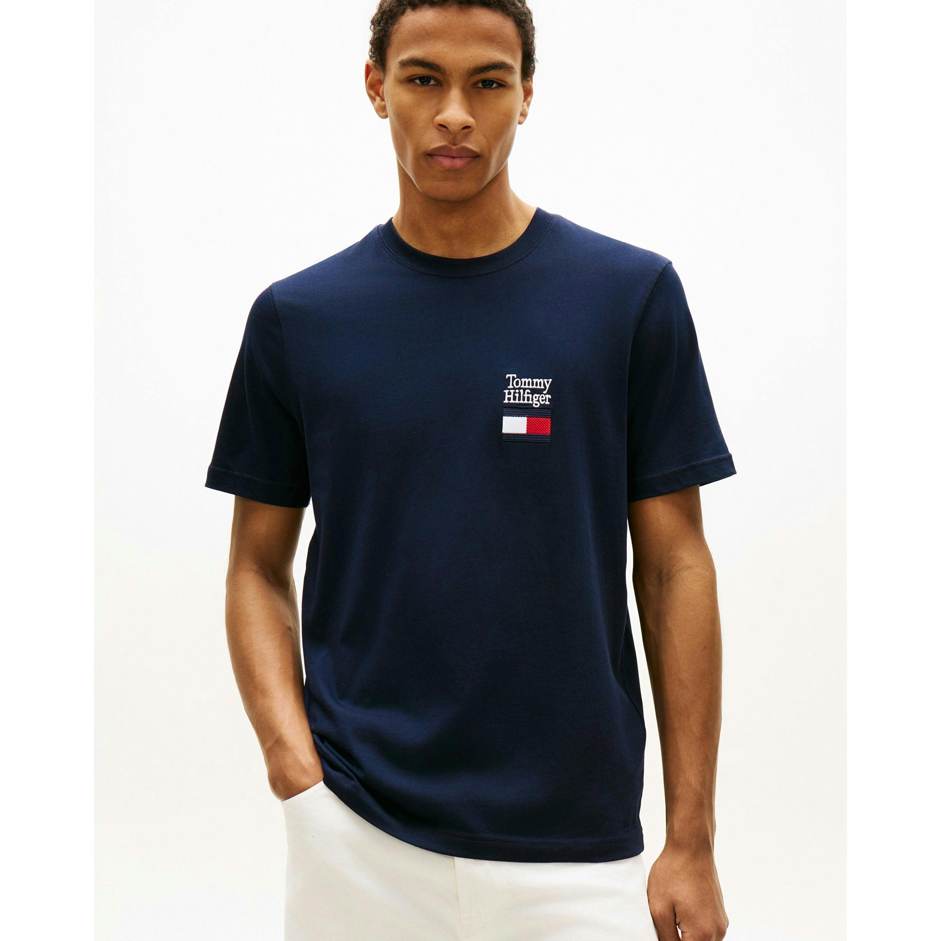 Tommy Hilfiger Love Text Stack T-Shirt  in Blue , view 1 of 5