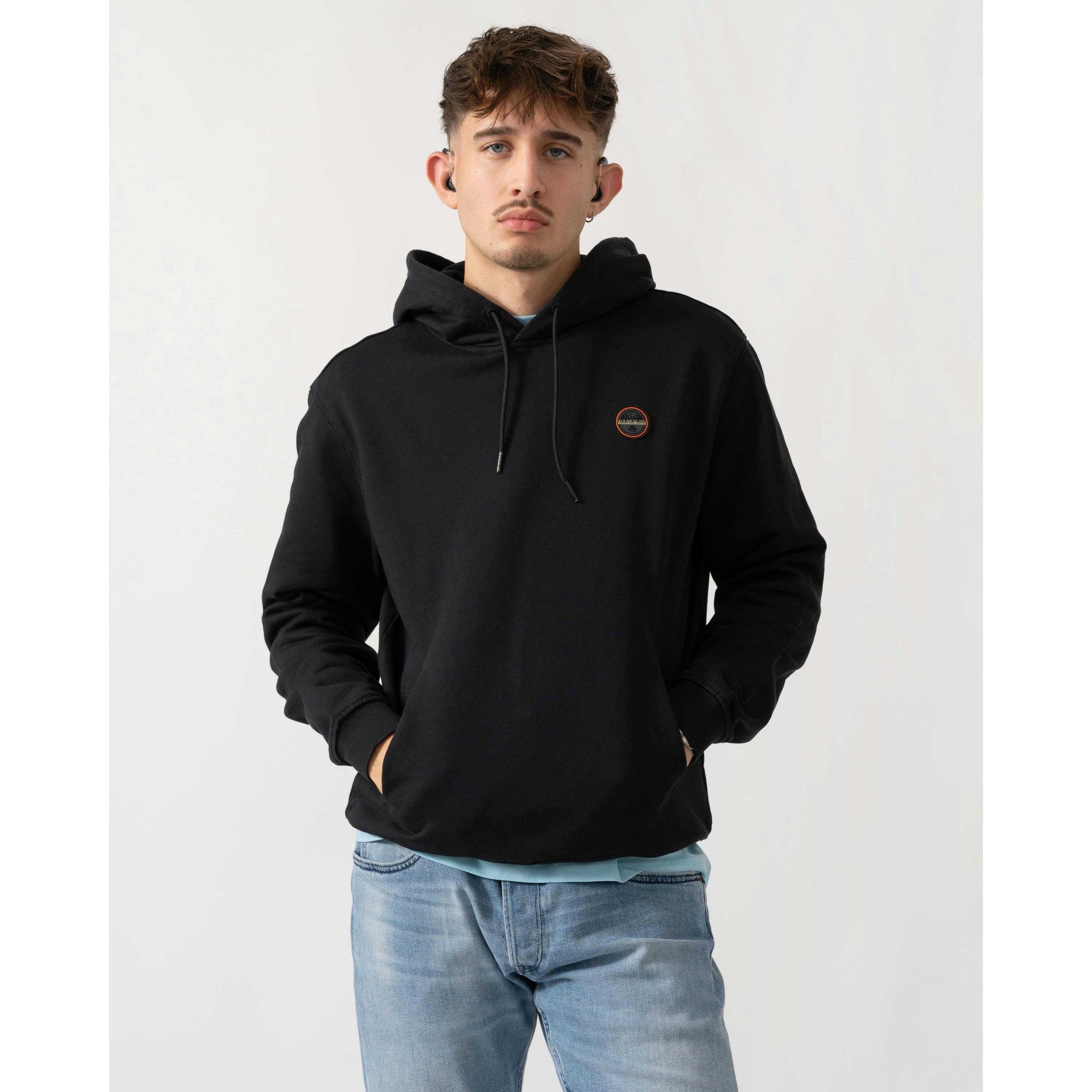 Napapijri Badge Hoodie  in Black , view 1 of 5