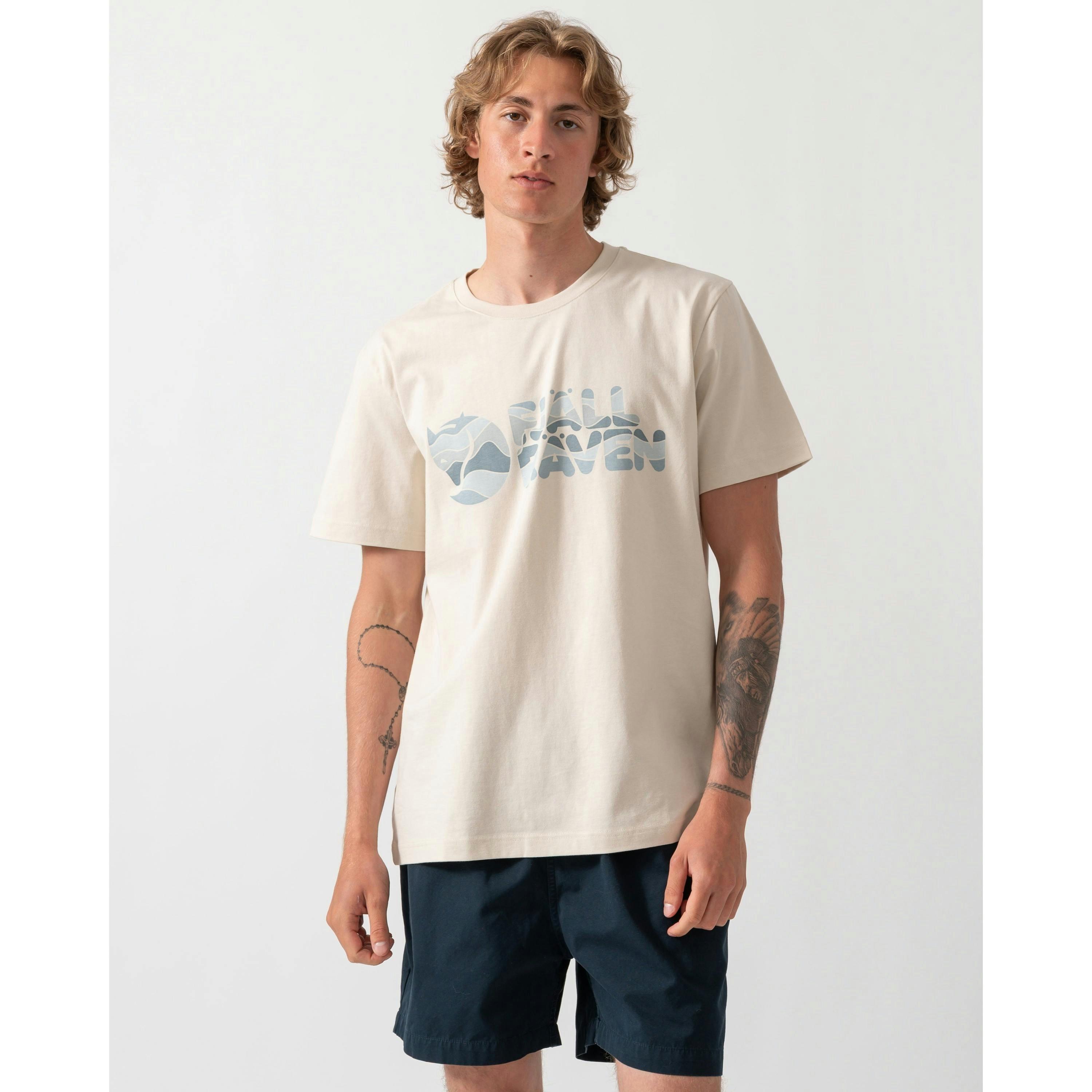 Fjallraven Multicolor Logo T-Shirt  in Ivory , view 1 of 4