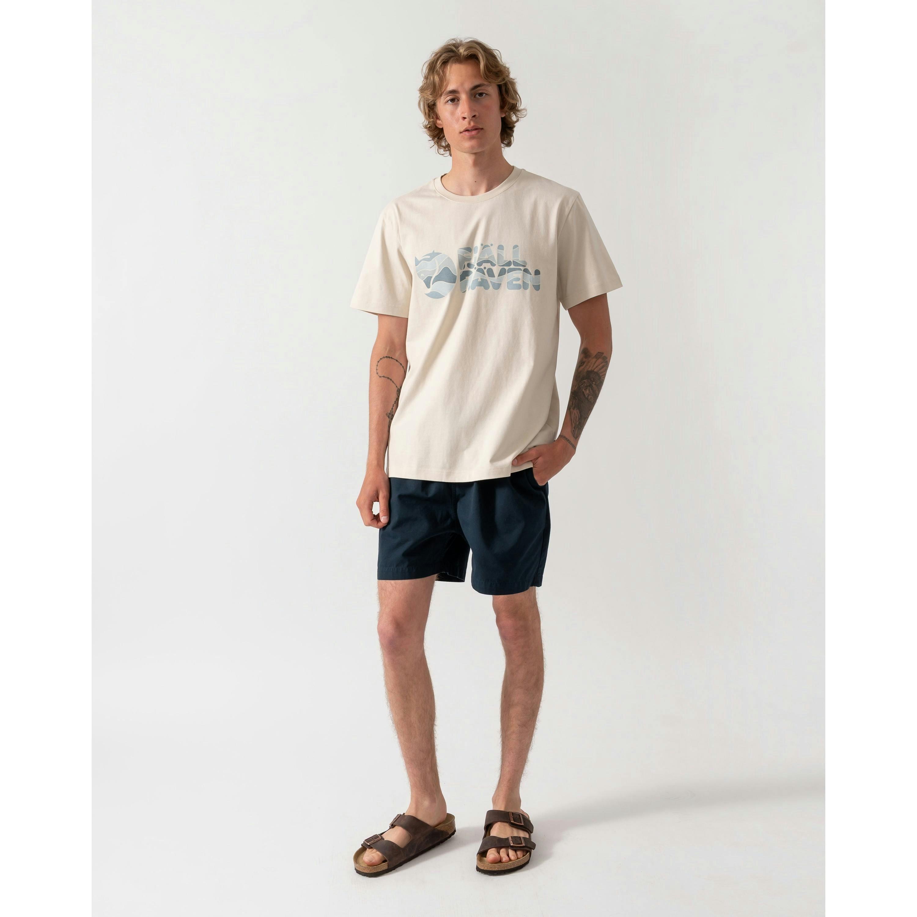 Fjallraven Multicolor Logo T-Shirt  in Ivory , view 4 of 4