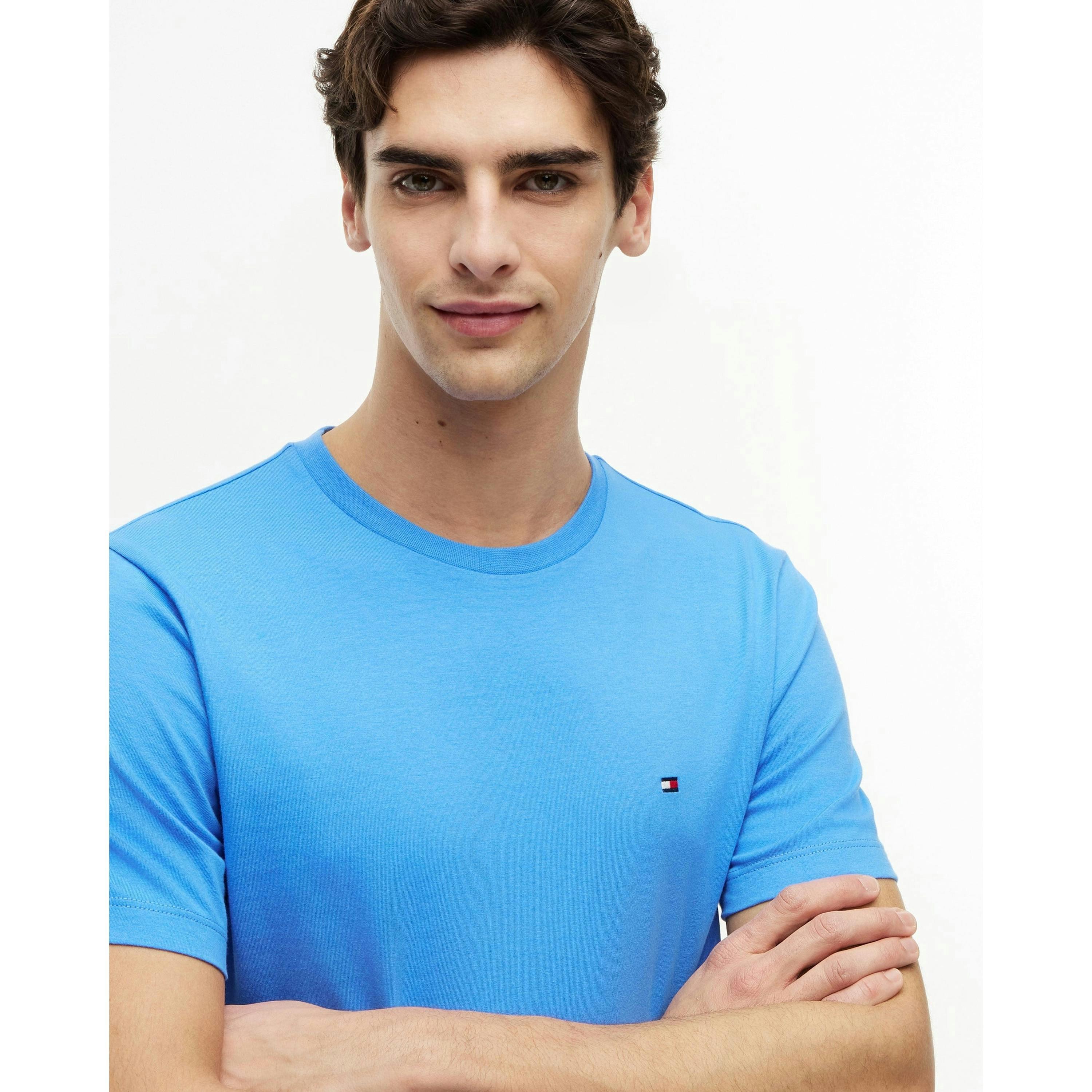Tommy Hilfiger Solid T-Shirt  in Blue , view 3 of 5