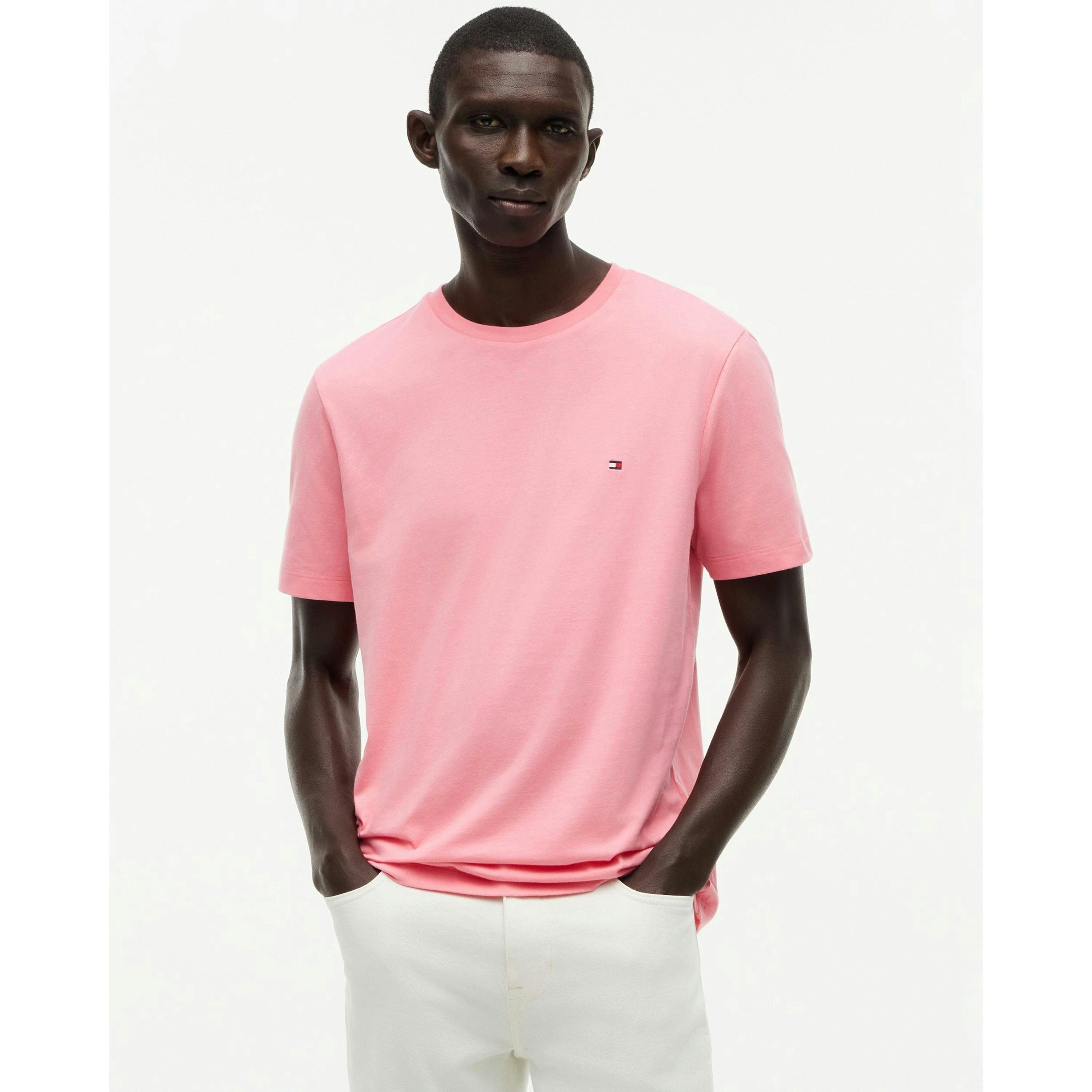 Tommy Hilfiger Solid T-Shirt  in Pink , view 1 of 5
