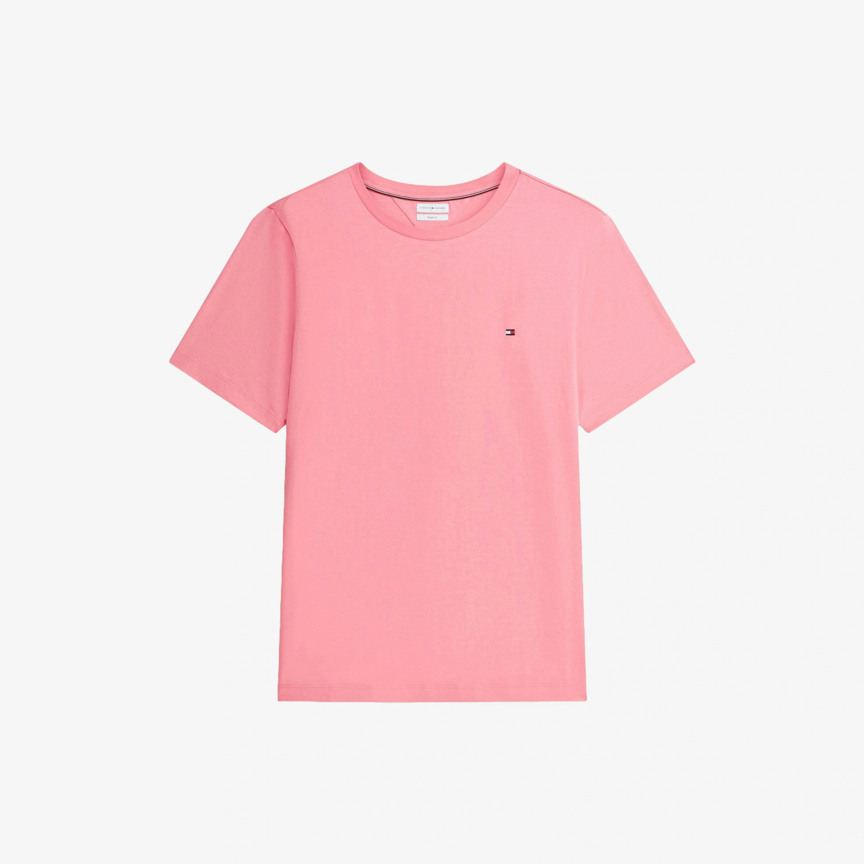 Tommy Hilfiger Solid T-Shirt  in Pink , view 4 of 5