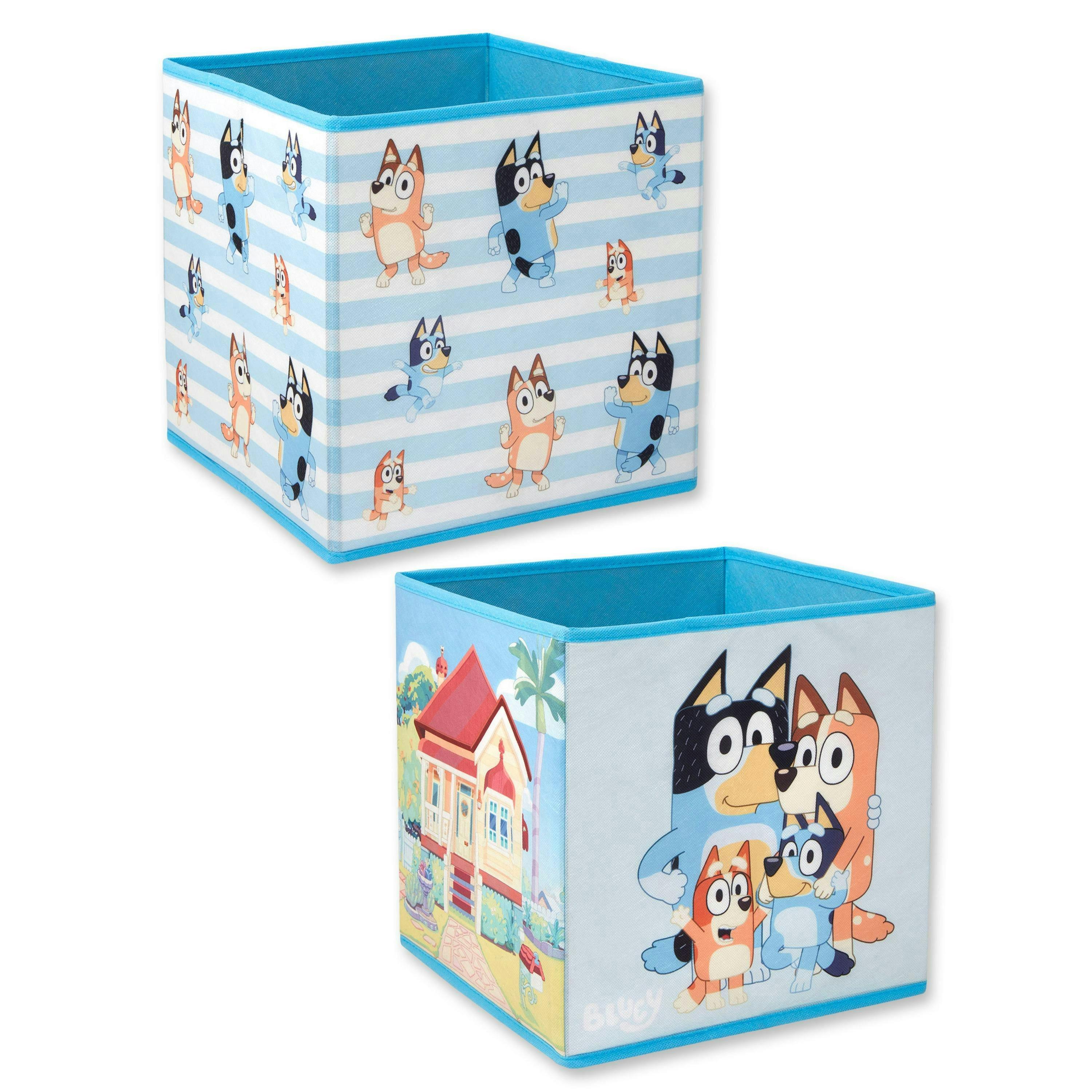 Bluey Unisex Kids Blue Multi Character Storage Cube Twin Pack By Vanilla Underground , view 1 of 4