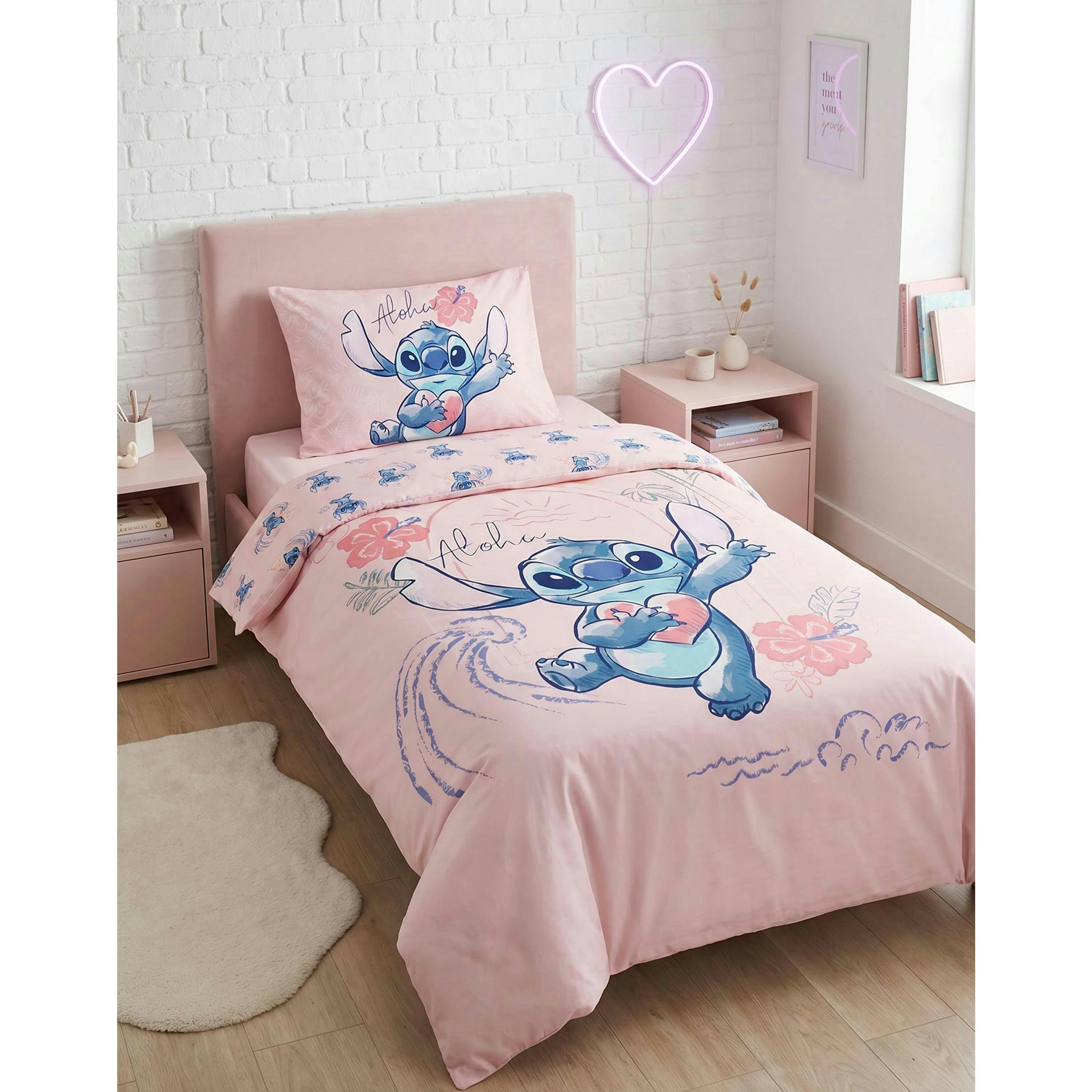 Lilo & Stitch Girls Pink Single Duvet Set By Vanilla Underground , view 1 of 6