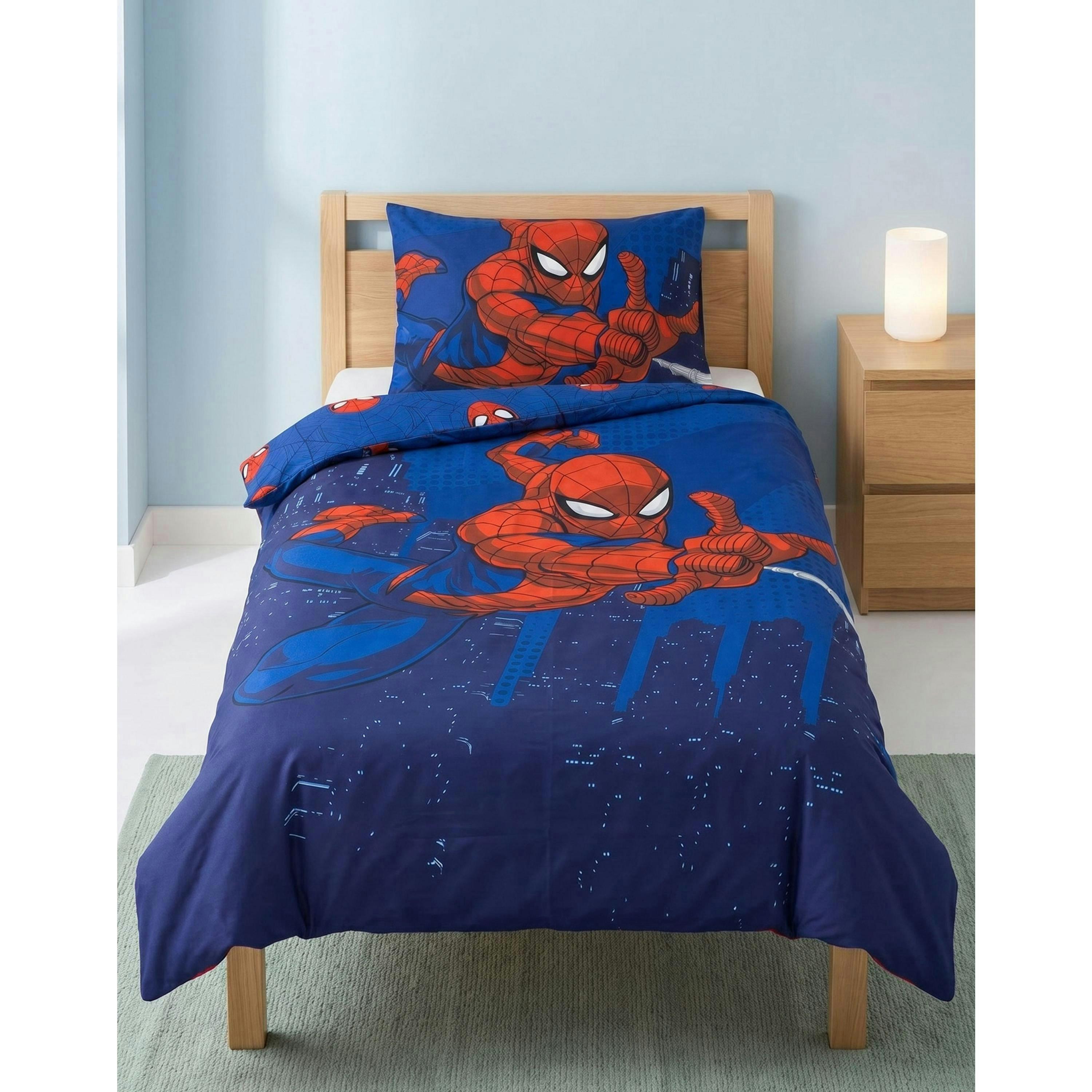 Spiderman Boys Blue Single Duvet Set By Vanilla Underground , view 1 of 6