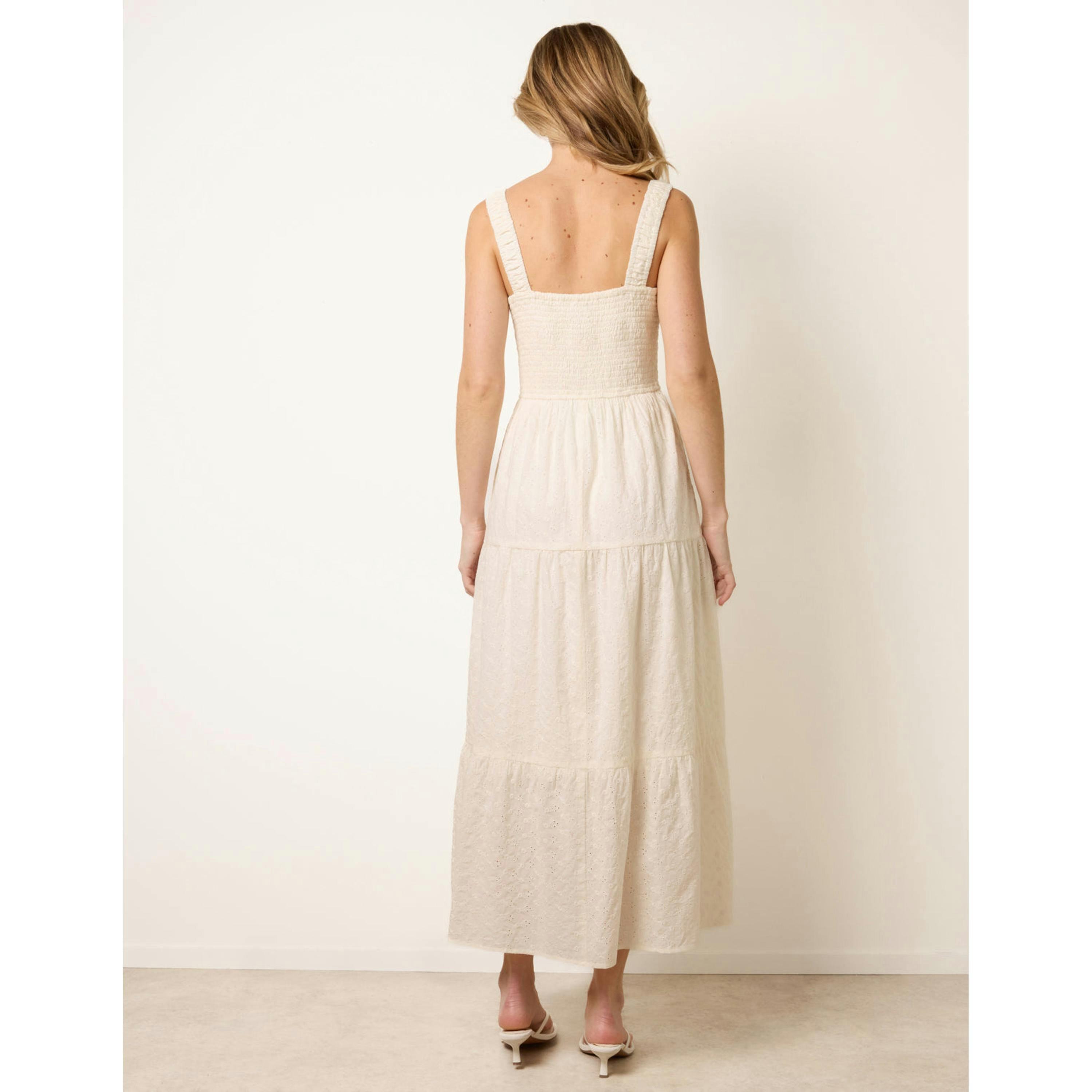 Blue Vanilla Broderie Button Down Maxi Dress  in Ivory , view 2 of 4