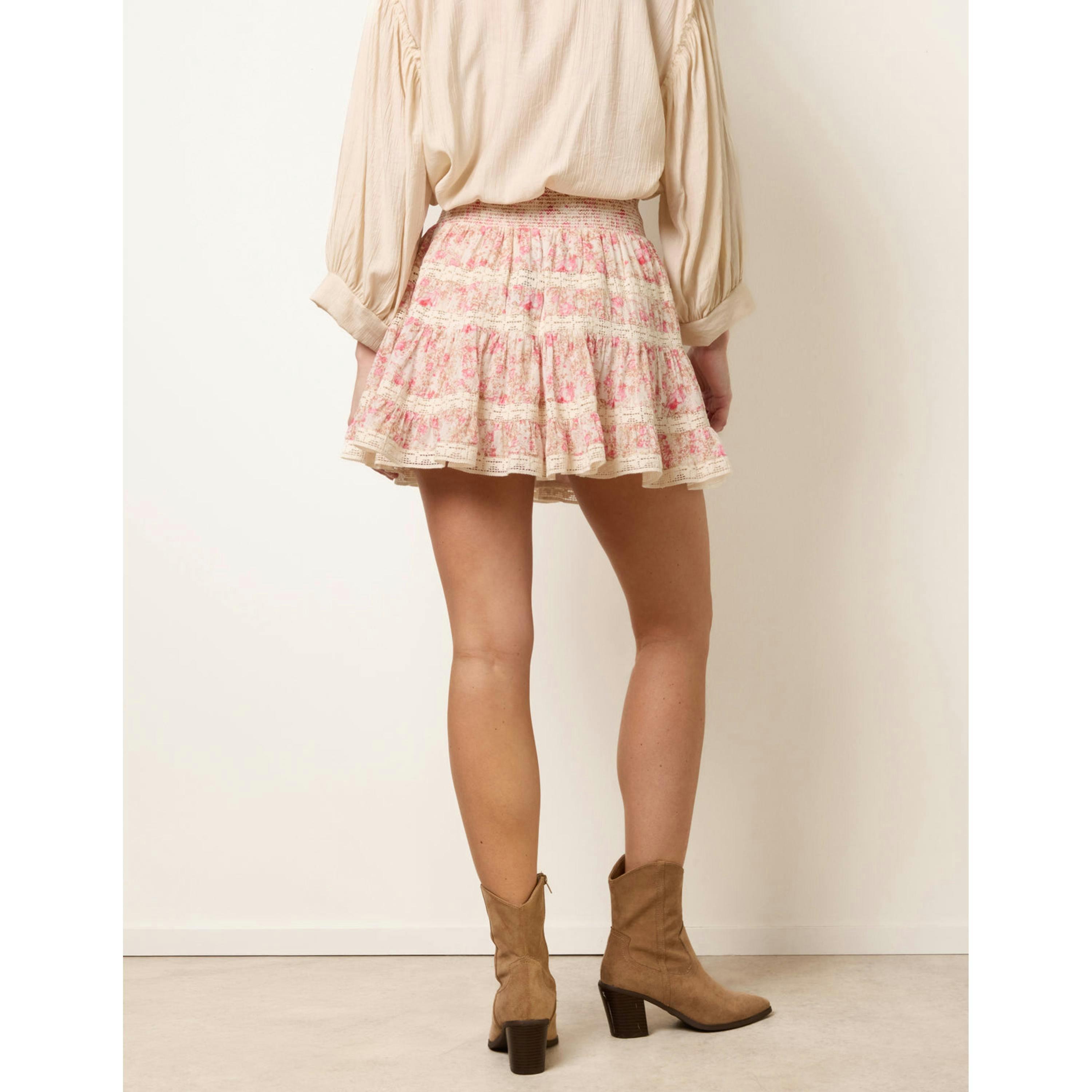 Blue Vanilla Mini Floral Skirt  in Pink , view 2 of 6