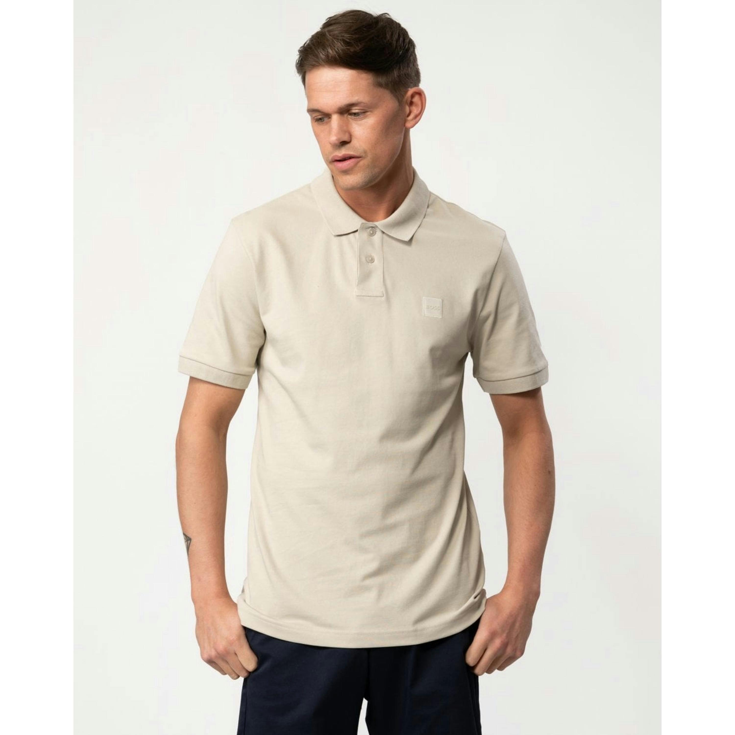 Hugo Boss Logo Patch Polo Shirt  in Grey , view 1 of 4