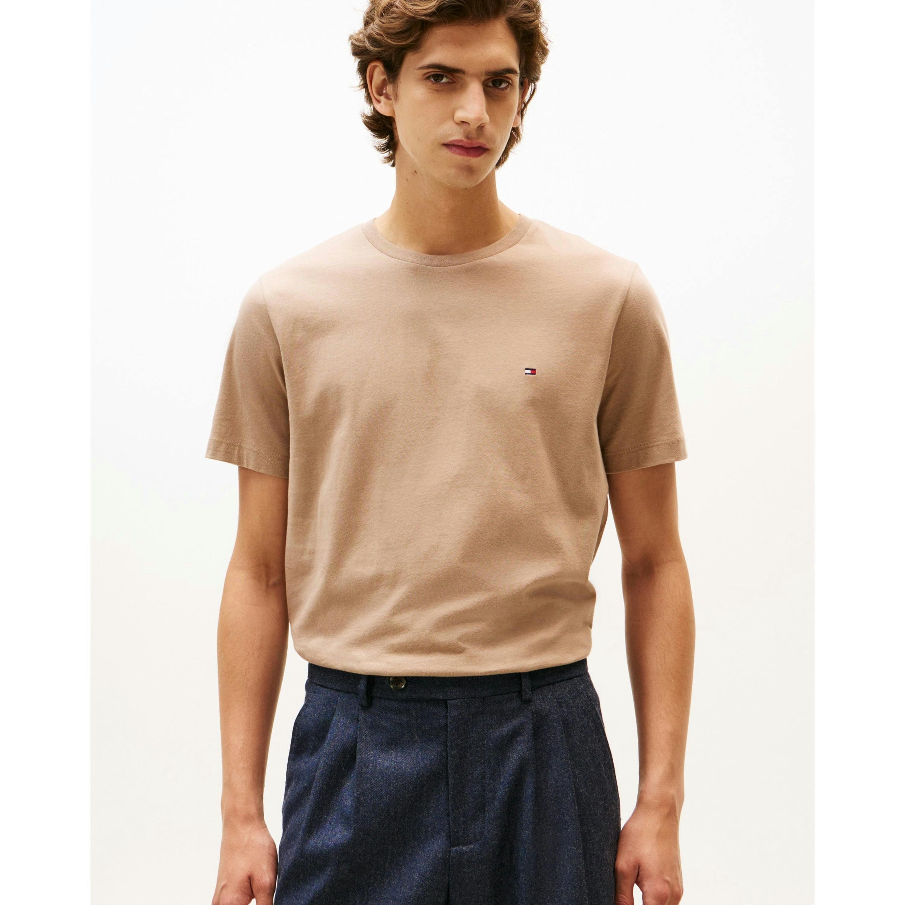 Tommy Hilfiger Solid T-Shirt  in Brown , view 1 of 5