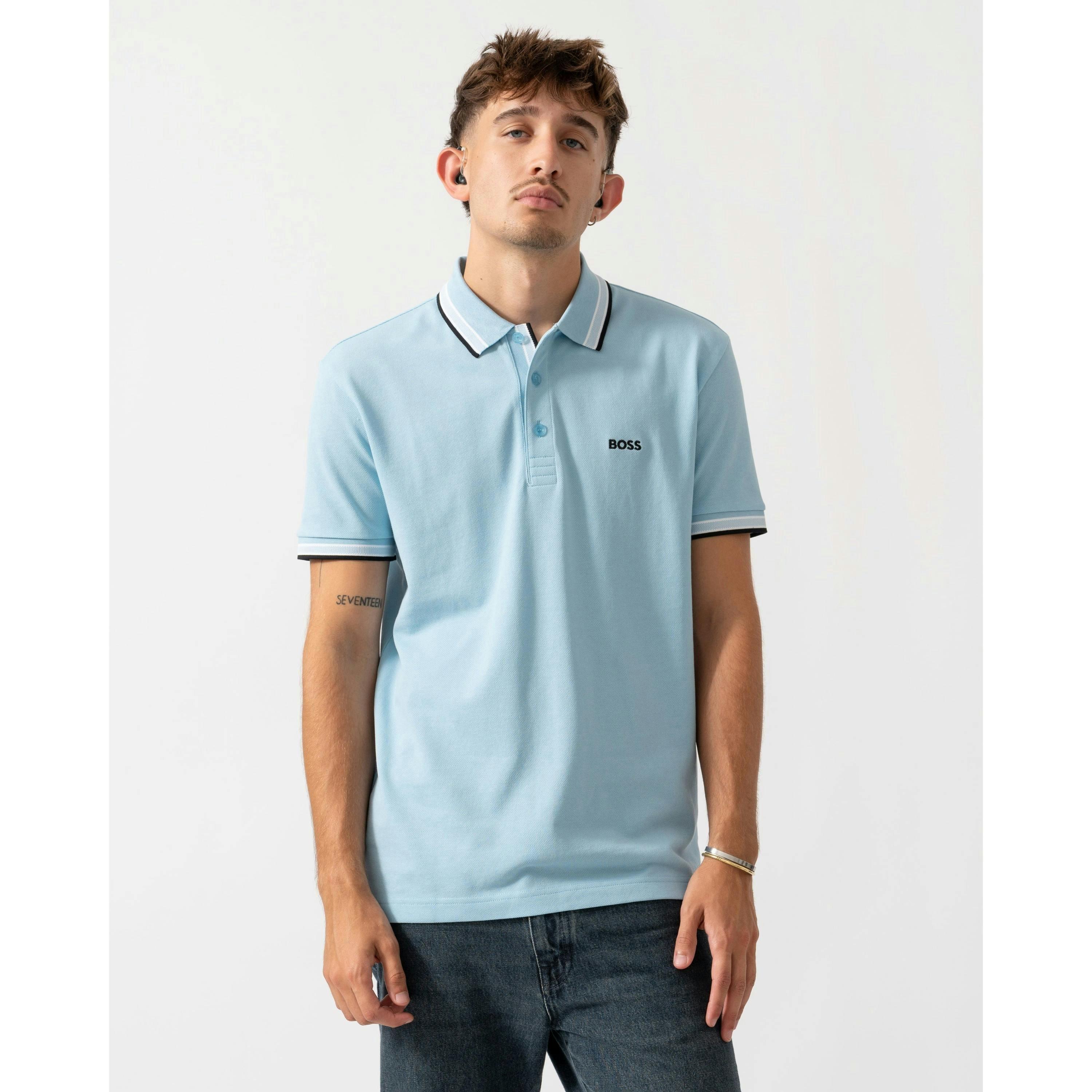 Hugo Boss Contrast Logo Polo Shirt  in Blue , view 1 of 4