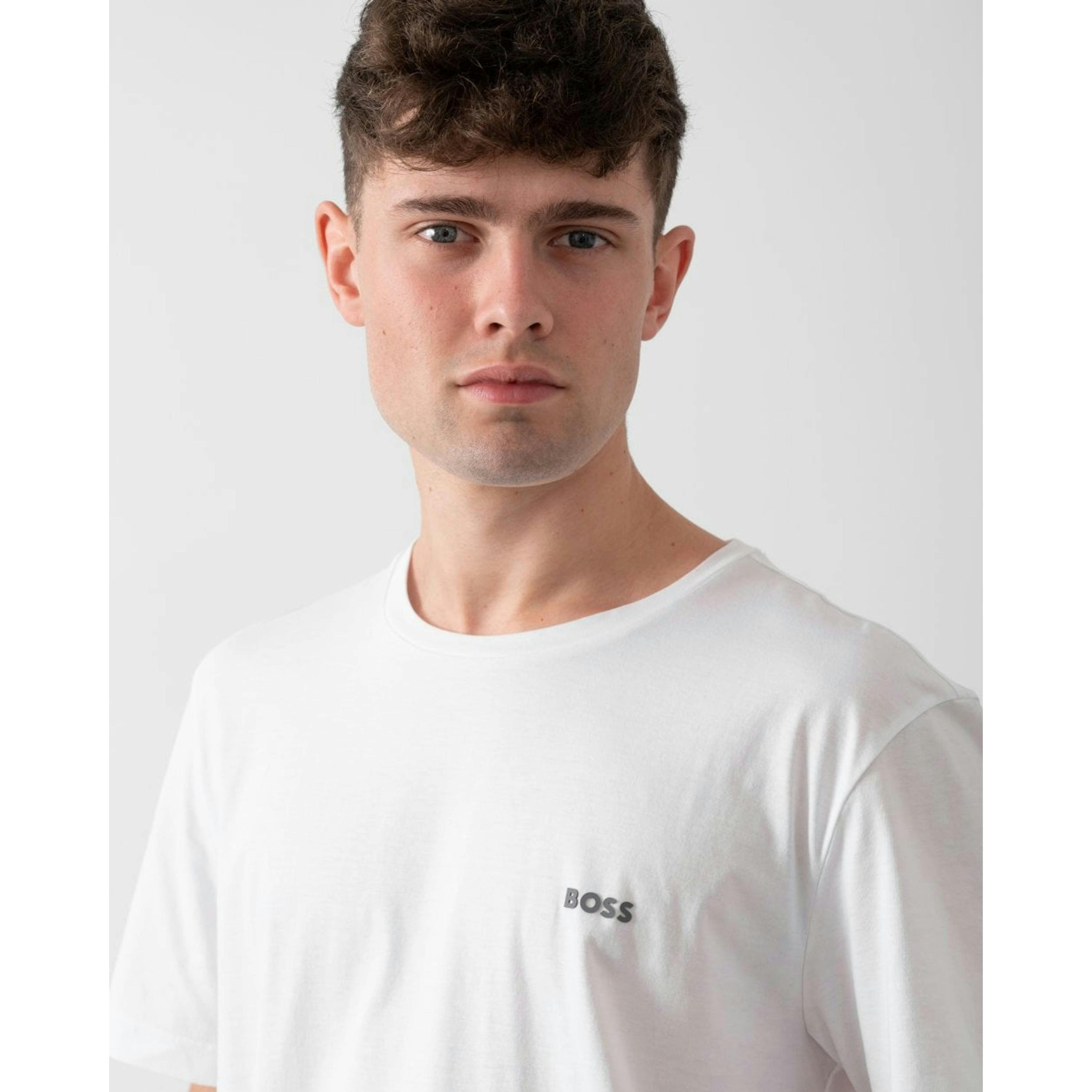 Hugo Boss Logo T-Shirt  in White , view 3 of 4