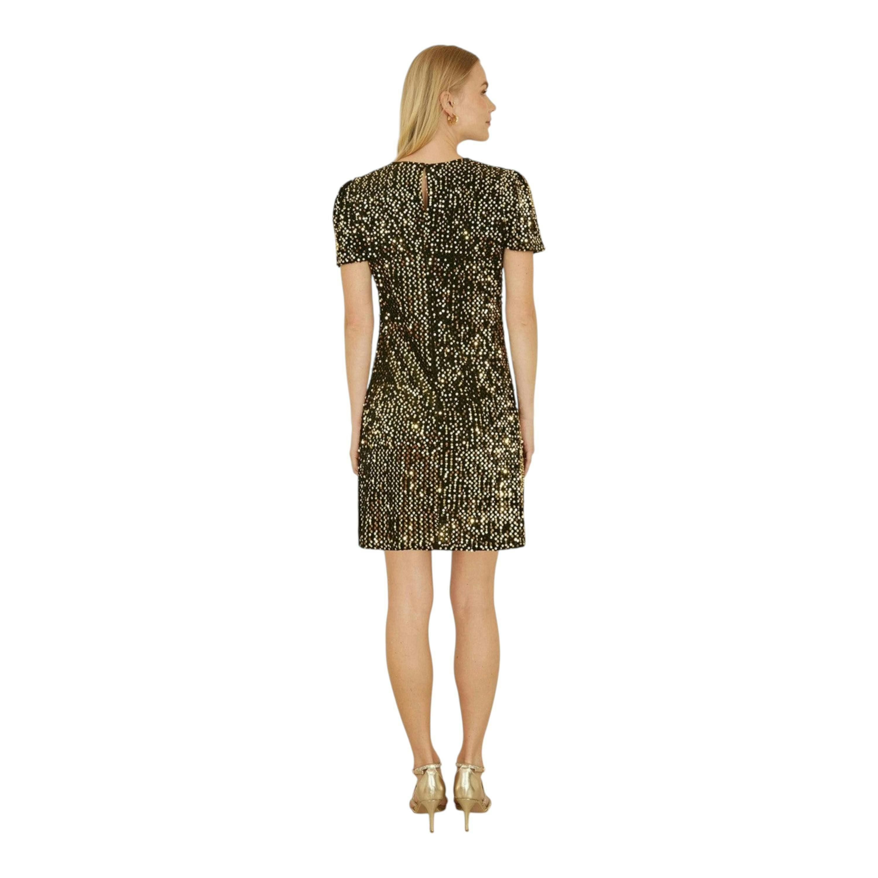 Yumi Gold Sequin Tunic Dress , view 4 of 4