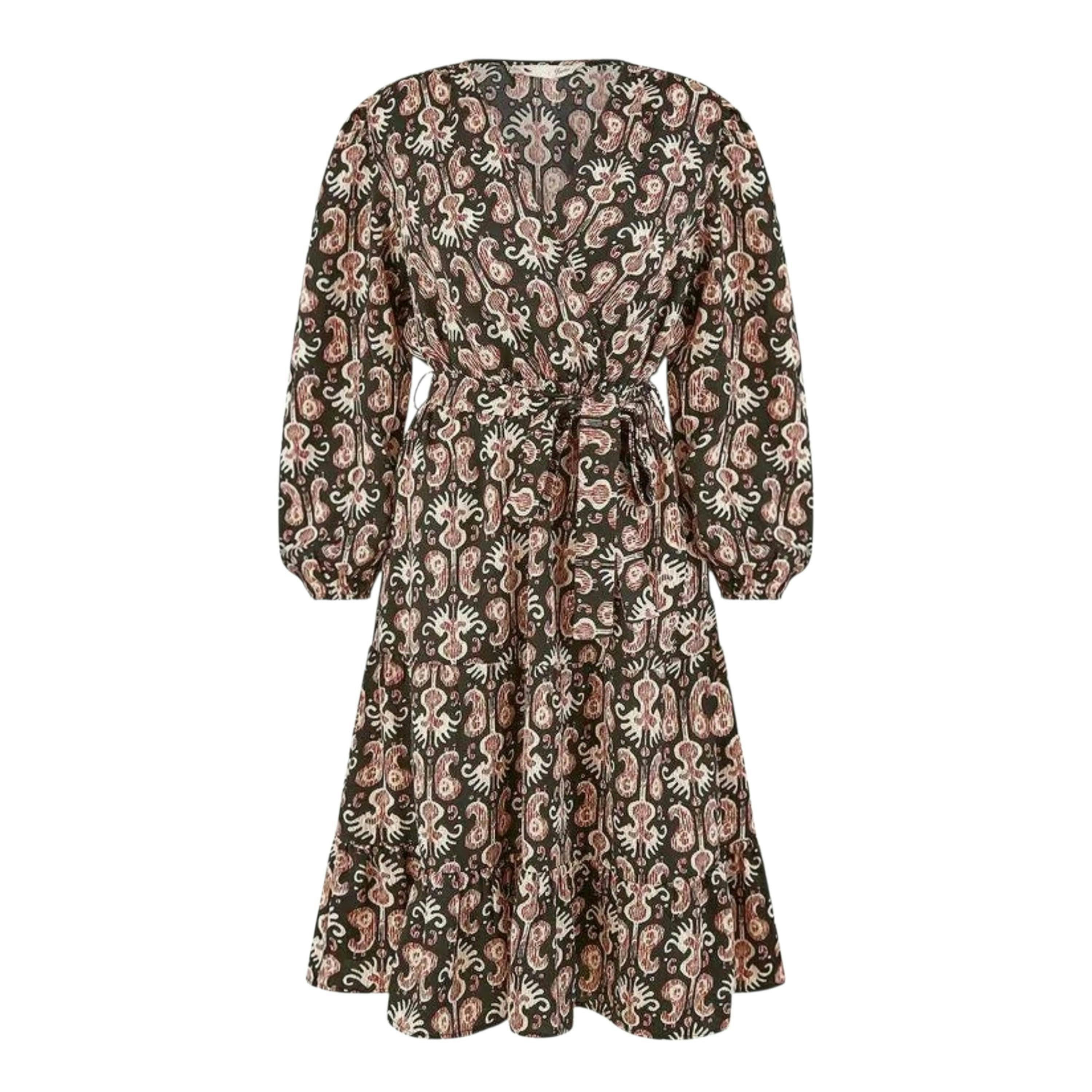 Yumi Black Ikat Long Sleeve Skater Dress , view 6 of 6
