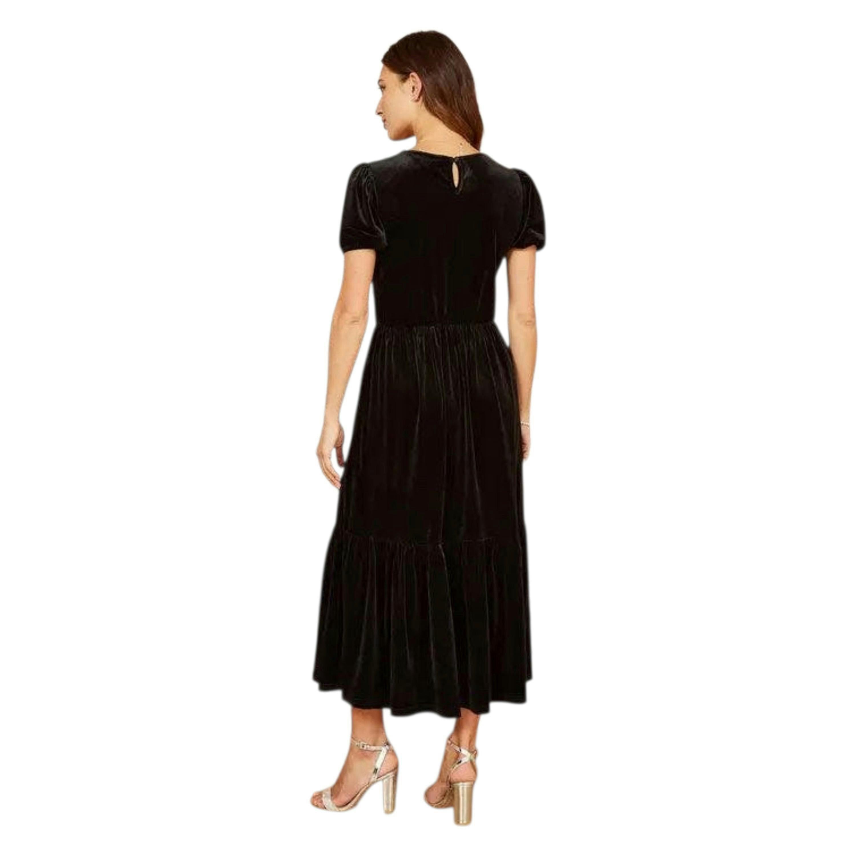 Yumi Black Velvet Midi Dress , view 4 of 5