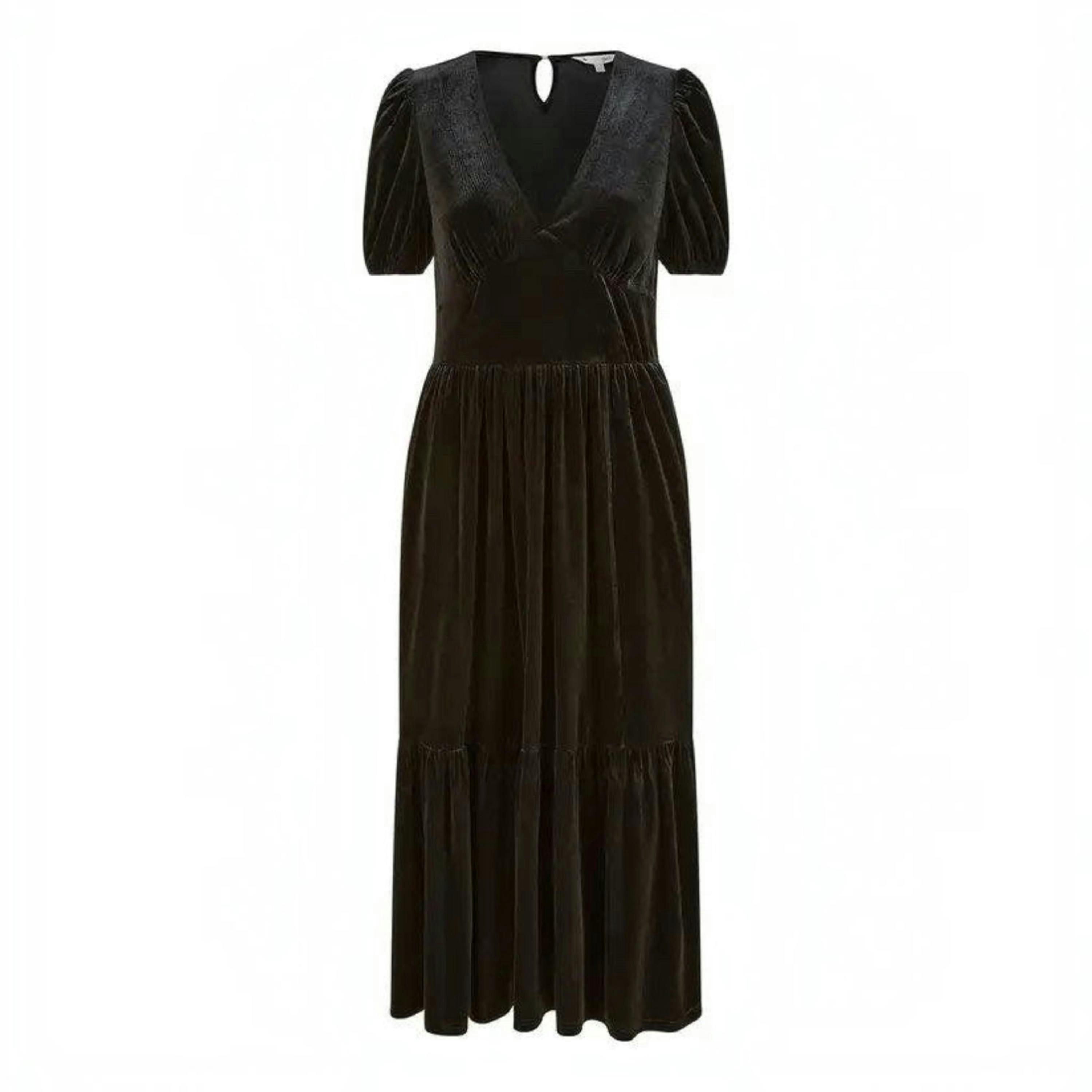 Yumi Black Velvet Midi Dress , view 5 of 5