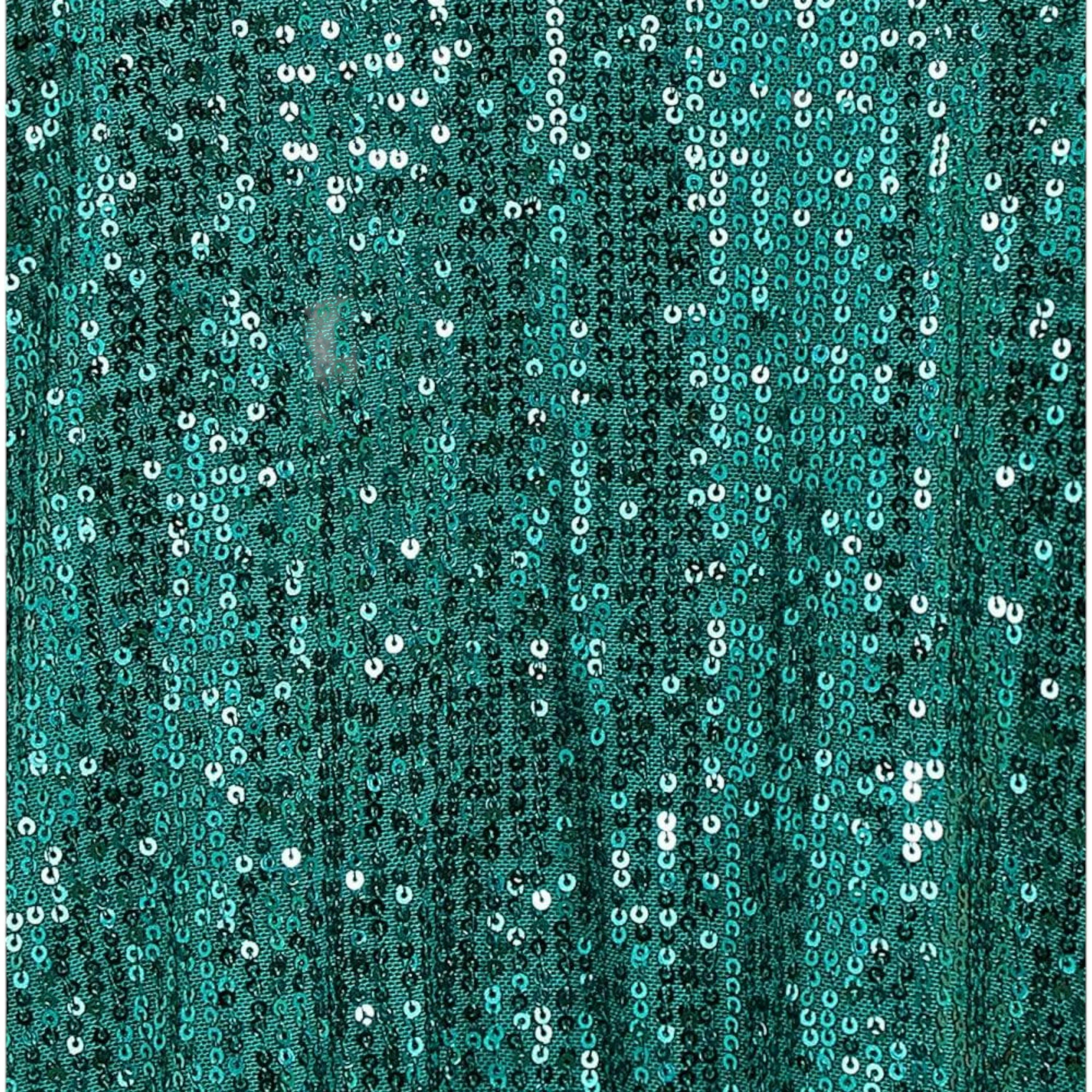 Yumi Green Sequin Top With Fluted Sleeve , view 6 of 6
