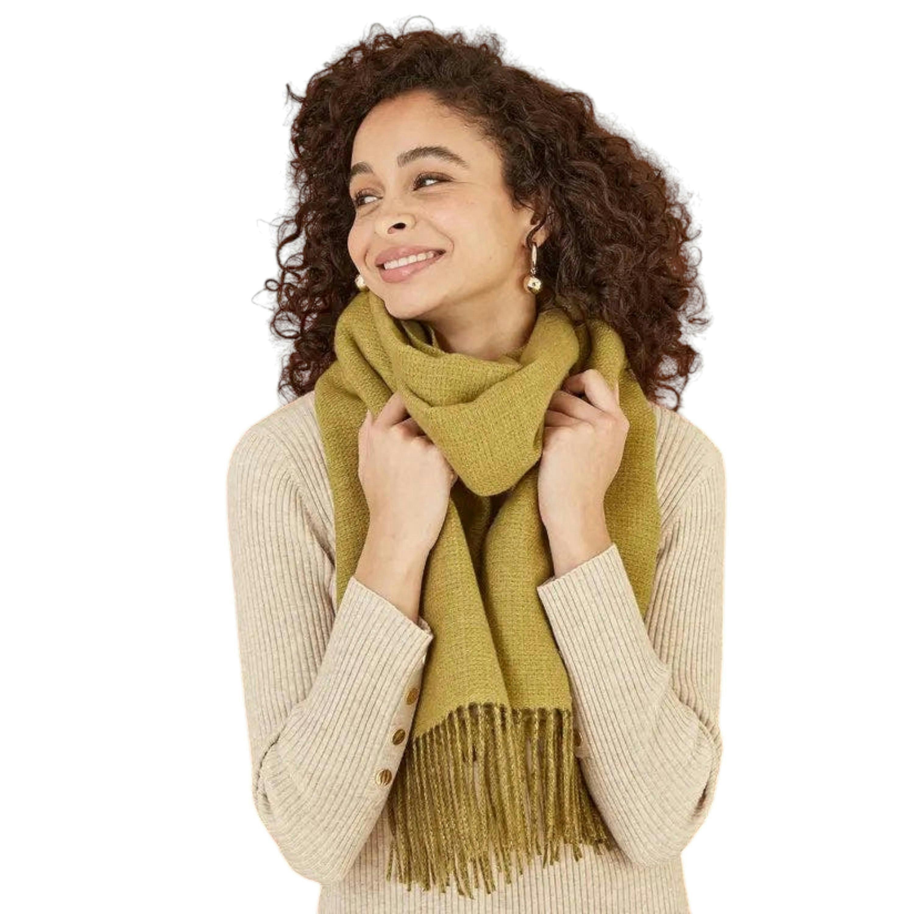 Yumi Green Two Tone Scarf , view 2 of 3
