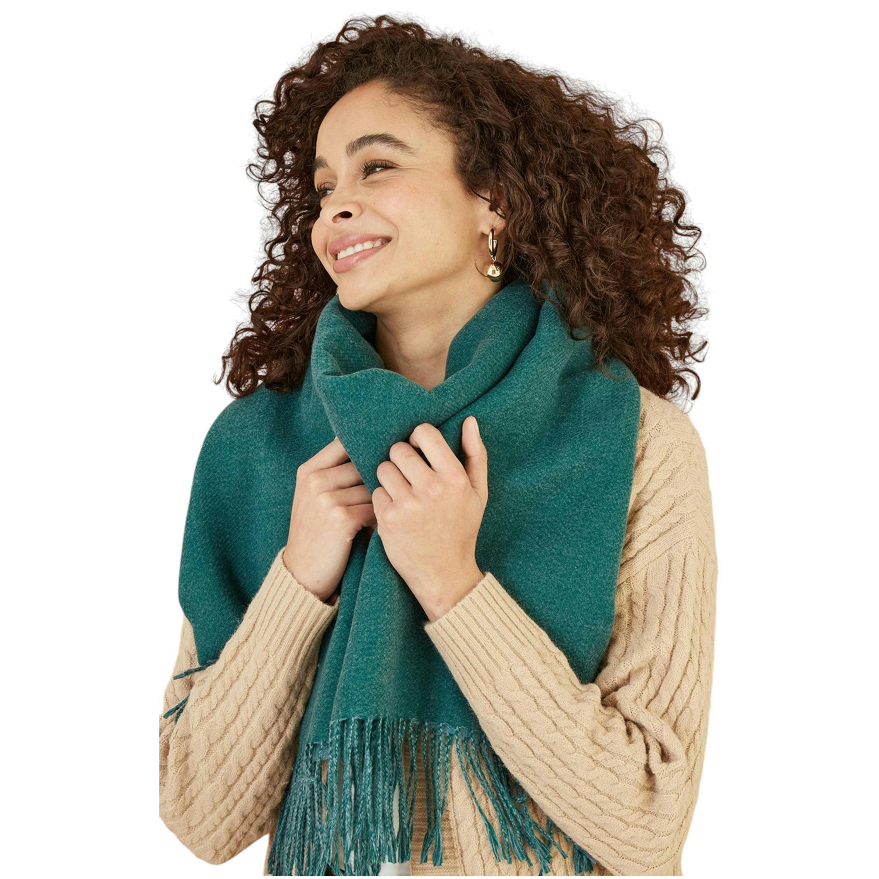 Yumi Blue Two Tone Scarf , view 1 of 3