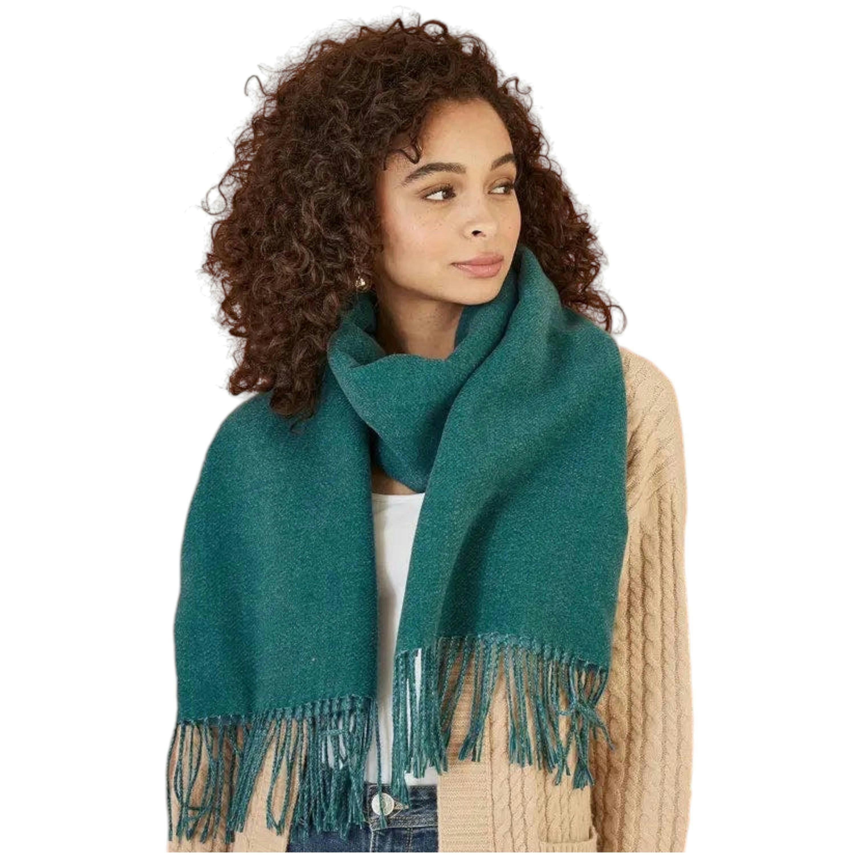 Yumi Blue Two Tone Scarf , view 2 of 3
