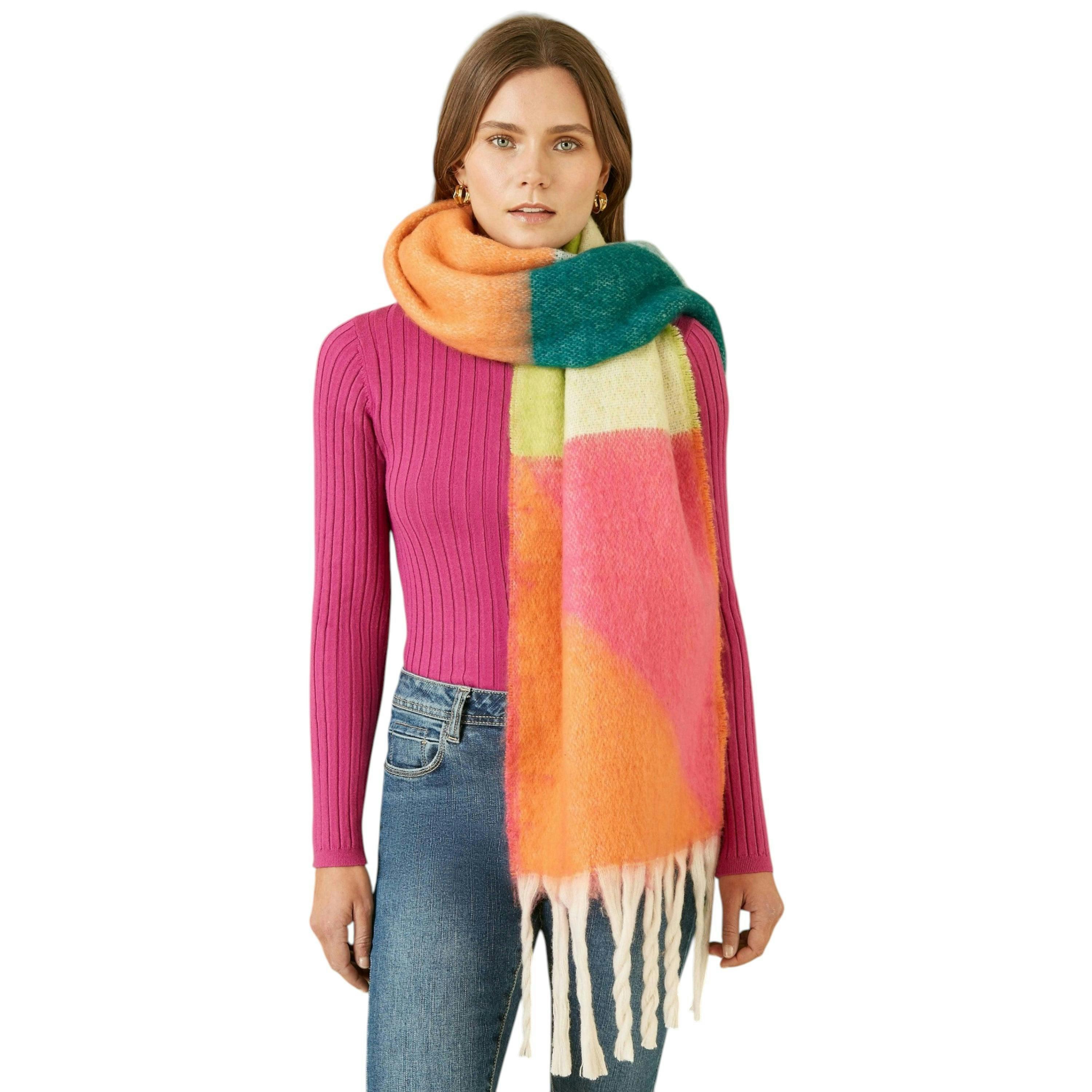 Yumi Multicolour Oversize Fluffy Scarf , view 1 of 1