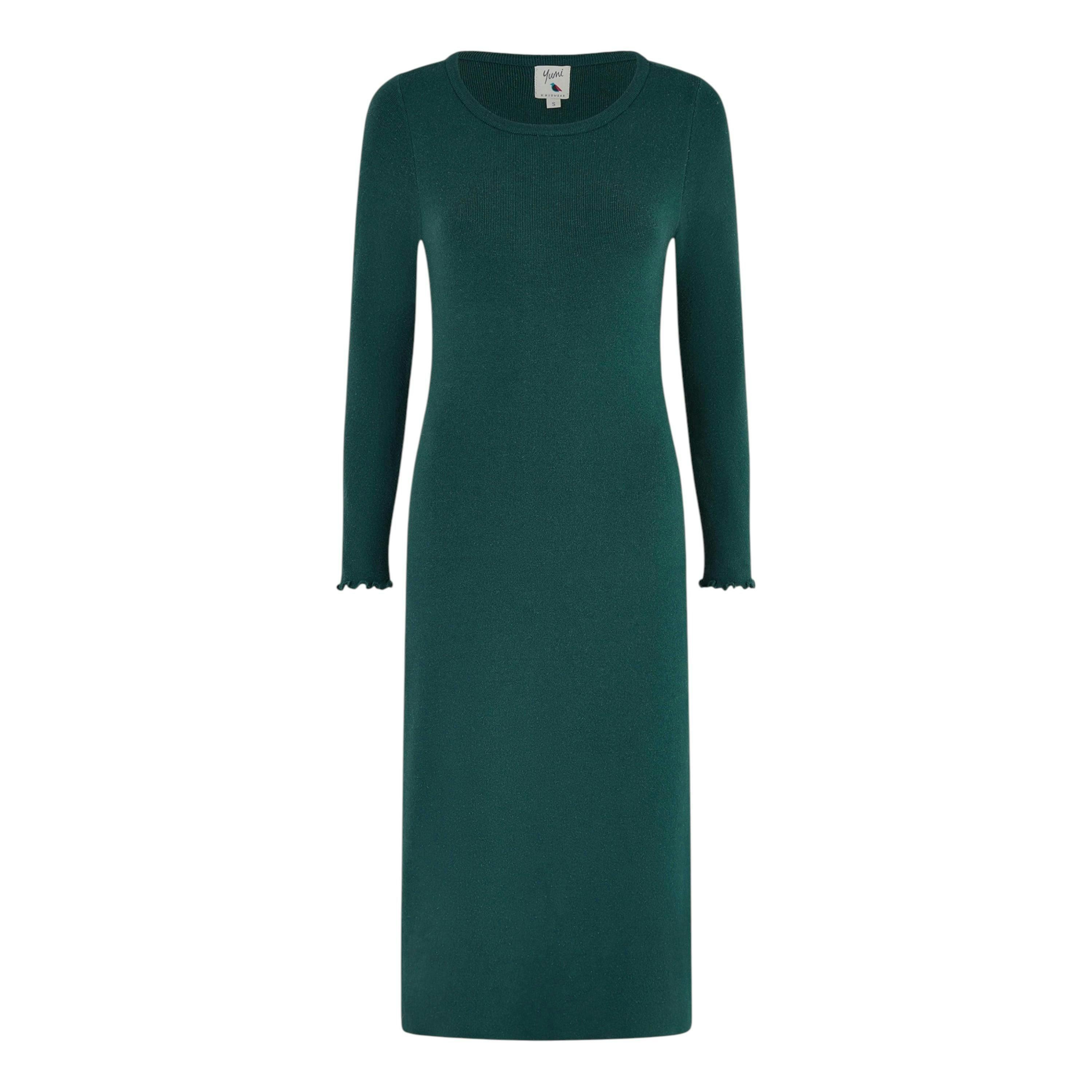 Yumi Green Sparkle Knit Midi Jumper Dress , view 4 of 5