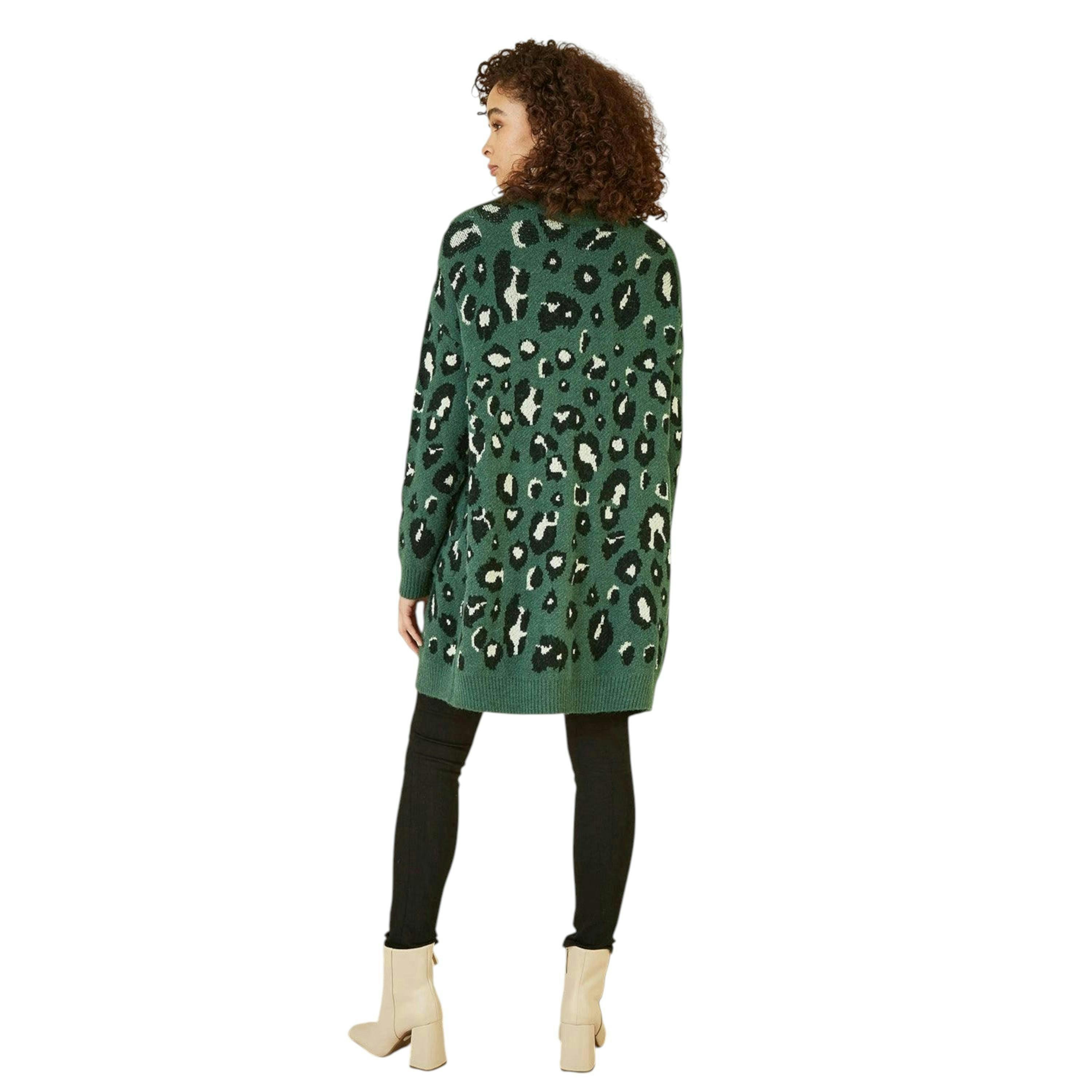 Yumi Green Animal Intarsia Long Cardigan , view 5 of 5