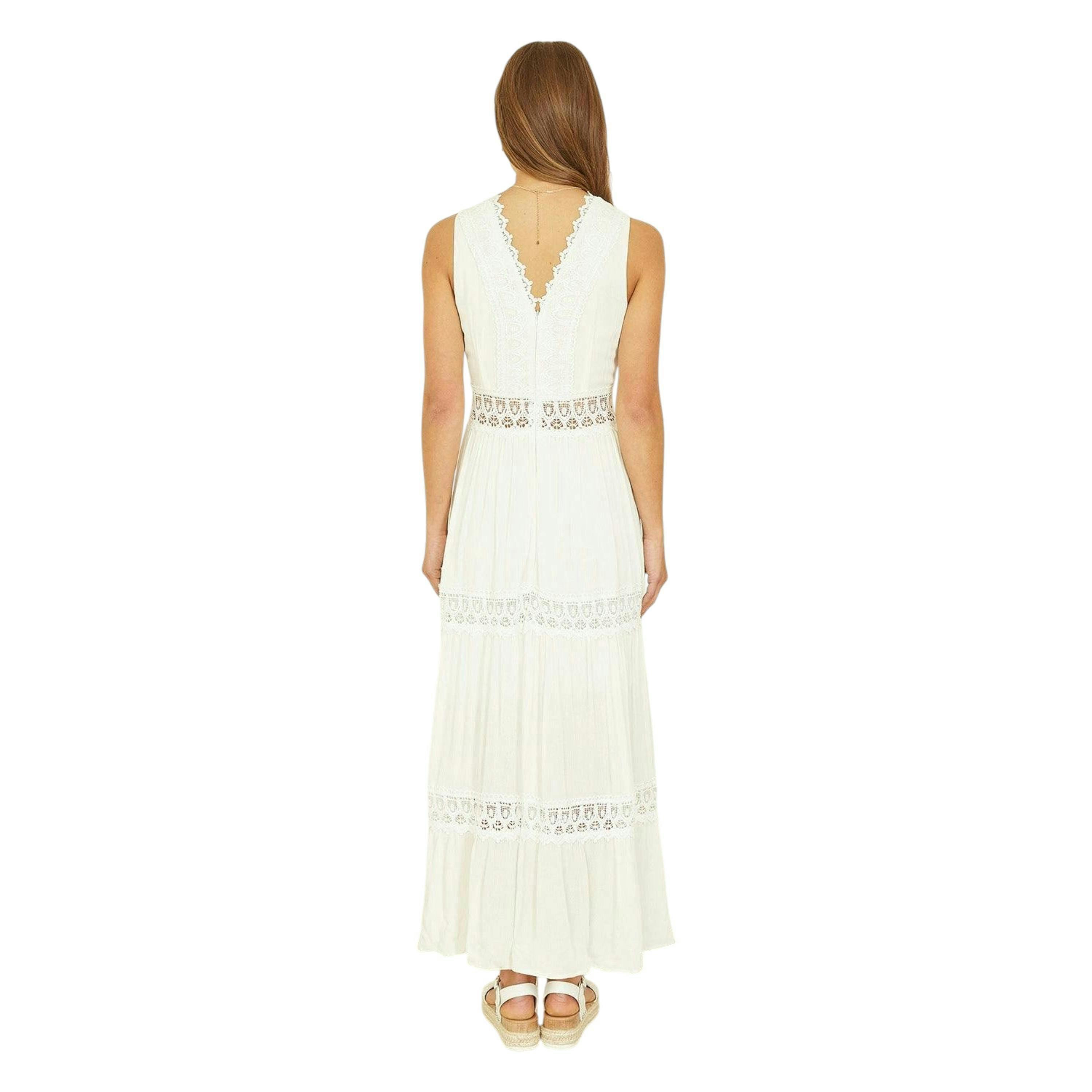 Yumi White Lace Trim Cotton Midi Sun Dress , view 4 of 4