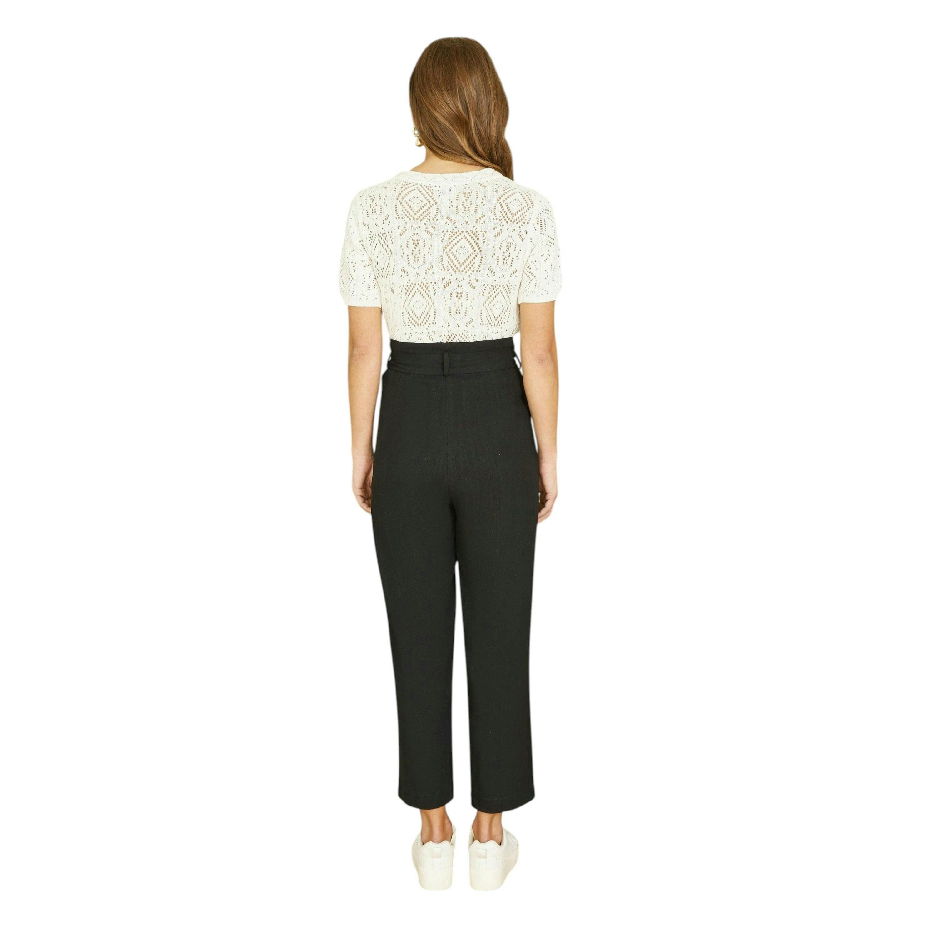 Yumi Ivory Cotton Crochet Knitted Top , view 3 of 4