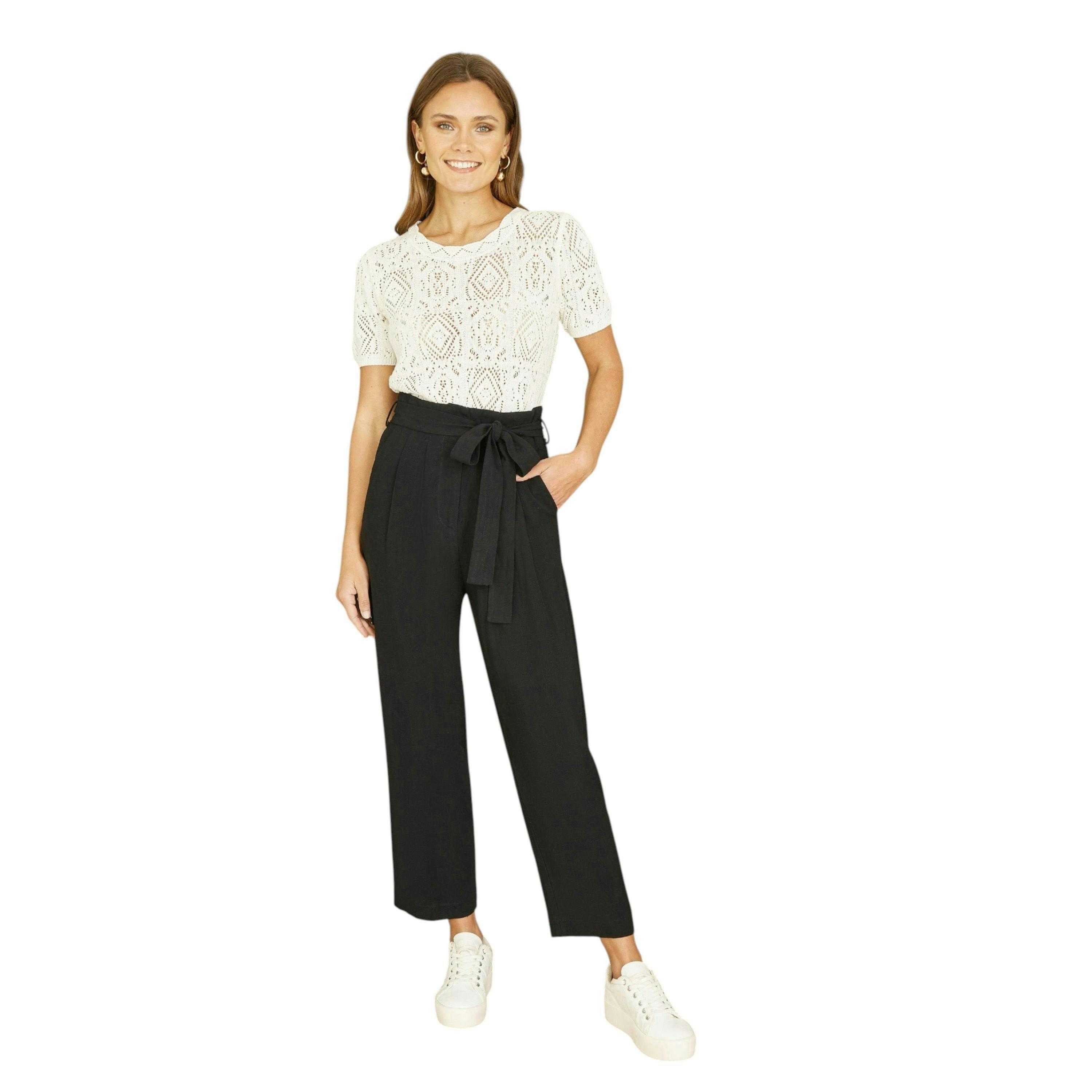 Yumi Ivory Cotton Crochet Knitted Top , view 4 of 4
