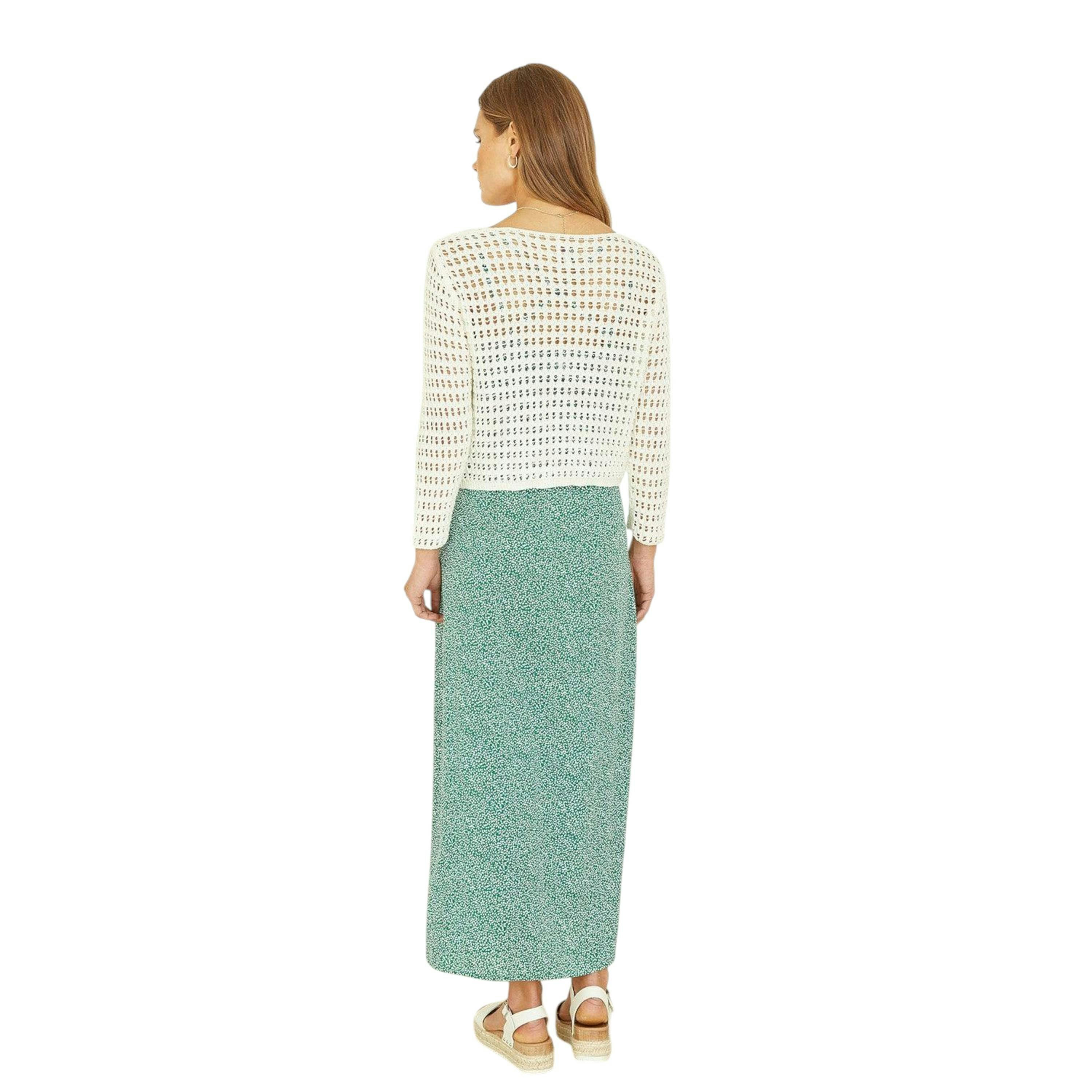 Yumi Ivory Cotton Crochet Twisted Bolero Top , view 4 of 4