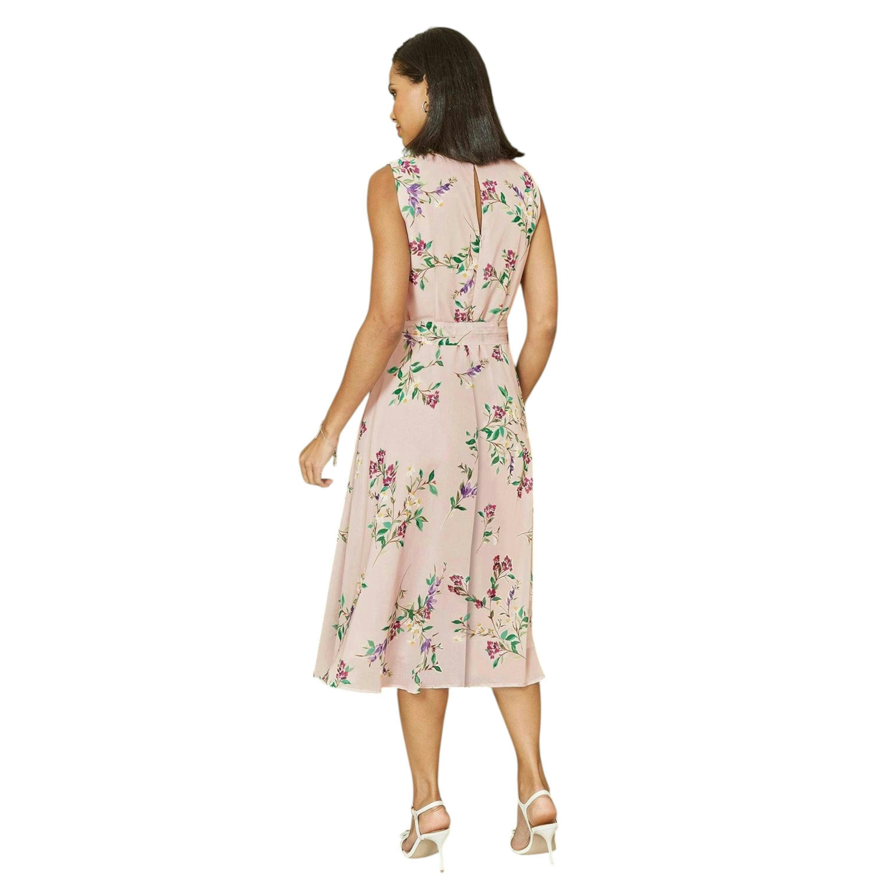 Yumi Blush Floral Print Midi Skater Dress , view 3 of 3