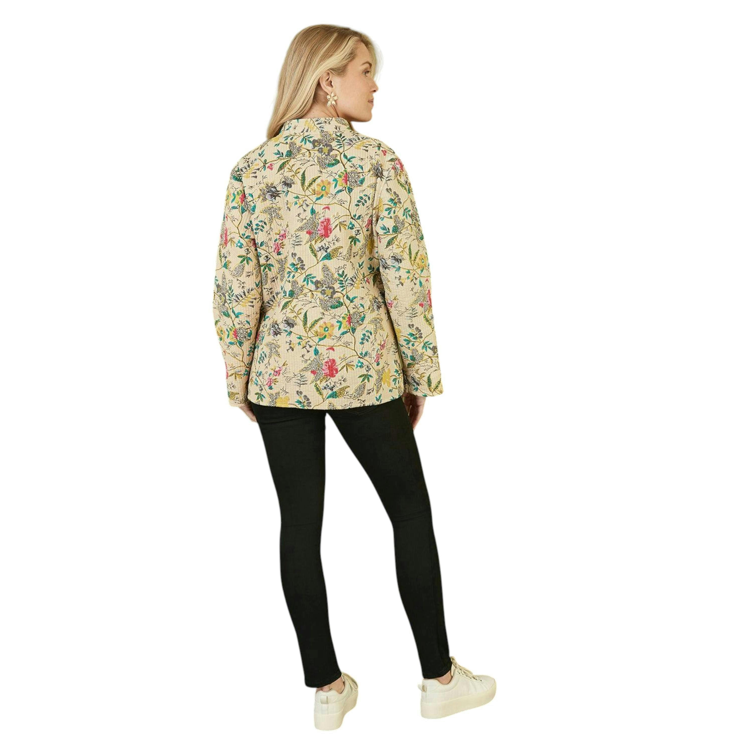Yumi Stone Floral Print Reversible Cotton Quilted Jacket , view 4 of 4