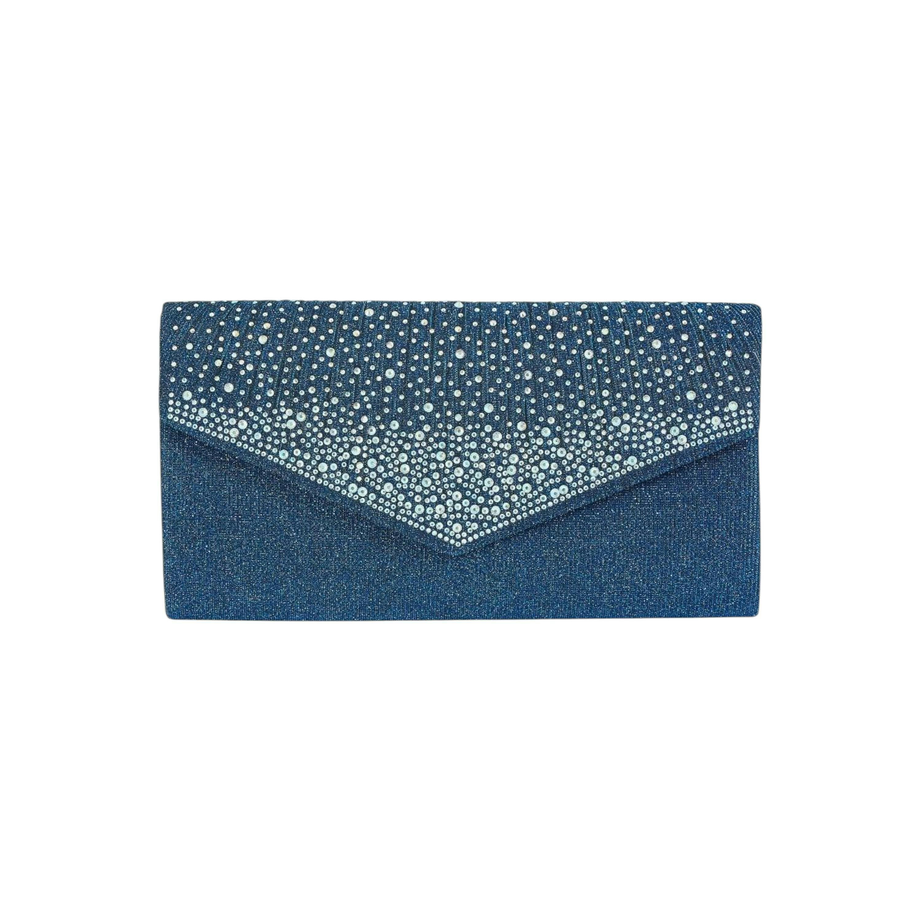Yumi Navy All Over Sparkle Envelope Clutch Bag , view 1 of 1